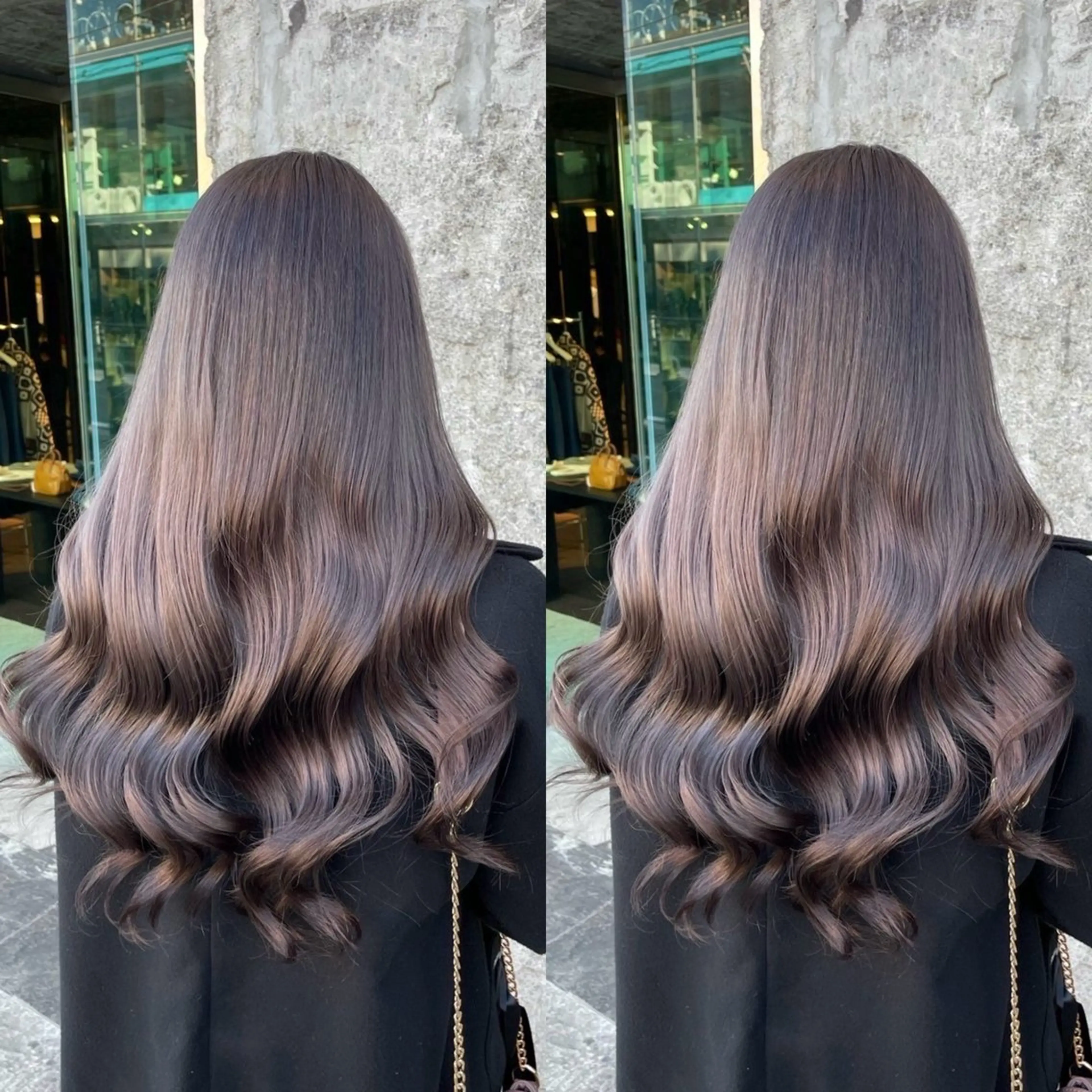 ロング カラー ブラウンカラー 髪質改善 トリートメント ヘアカラー トリートメント ヘアセット ブリーチ無しダブル カラー🦕まどかのヘアスタイル