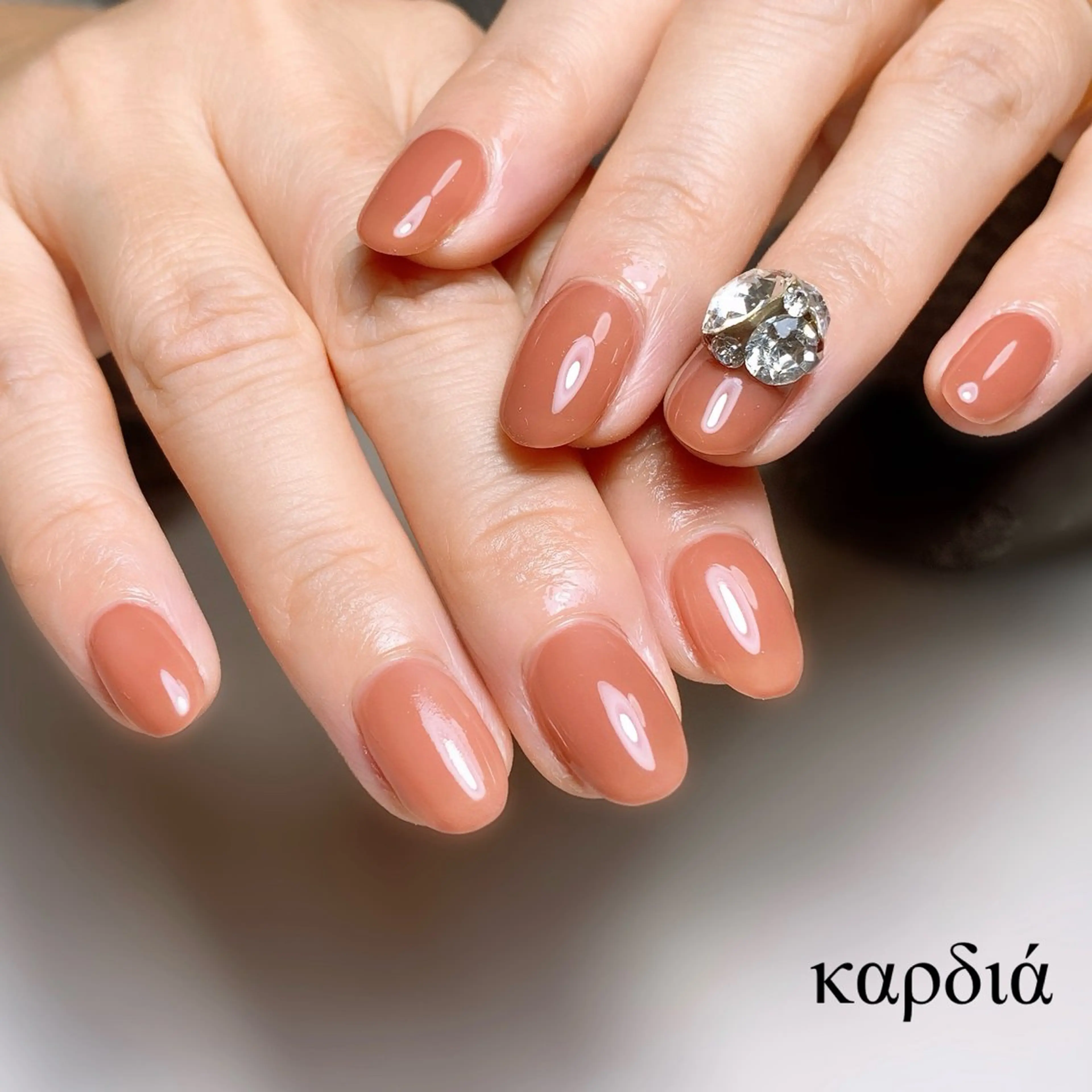 ネイル ハンドネイル καρδιά -ｶﾙﾃﾞｨｱ-のネイルデザイン