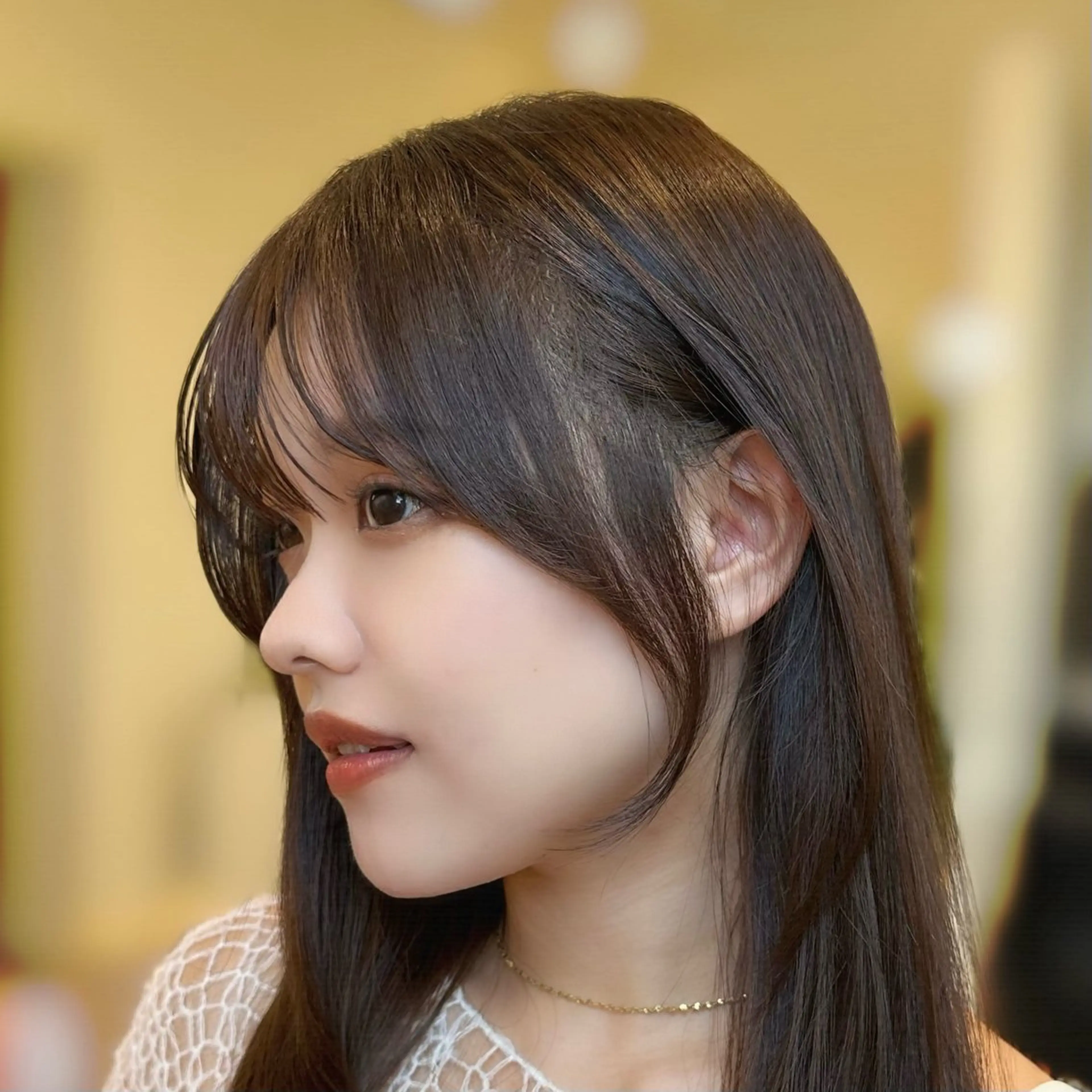 ロング カラー パーマ ヘアアレンジ メンズ 顔周りcut/ 艶ワンカラー♥ちさきのヘアスタイル