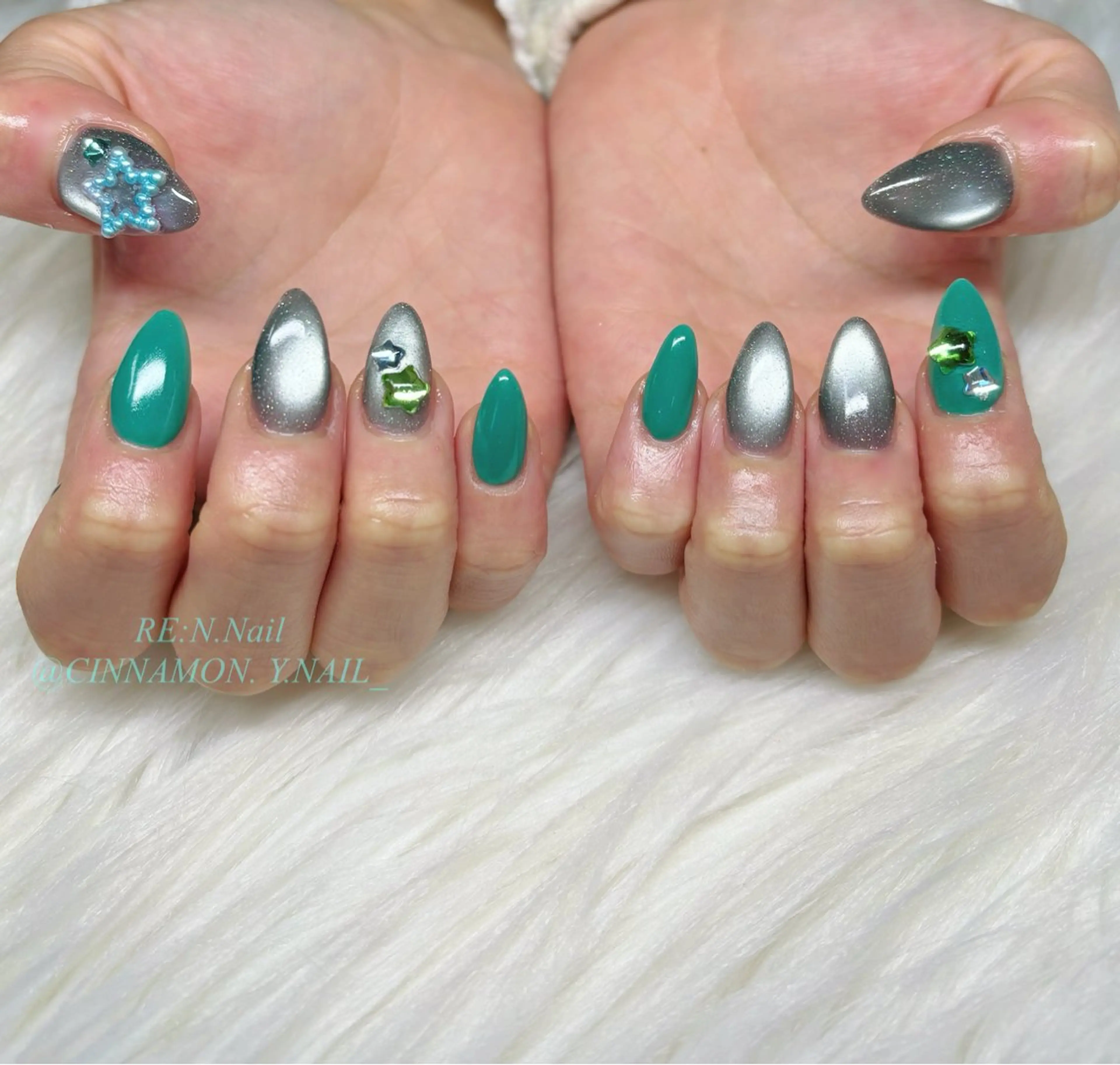 ネイル ハンドネイル Yuna🩵 RE:N.Nailのネイルデザイン