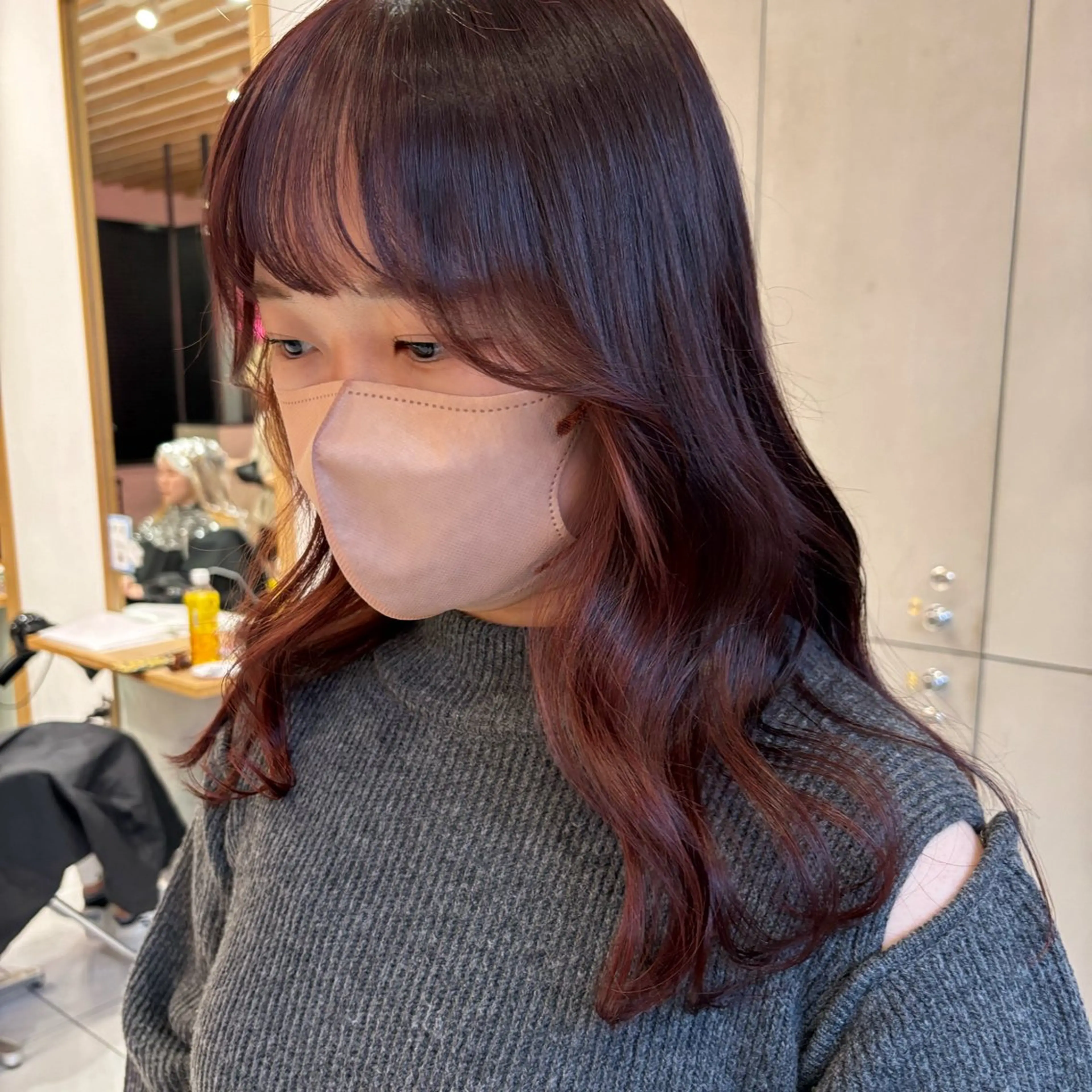 セミロング ヘアカラー D’na所属・🎀暖色ガーリー/ ボブ/みさき🎀のヘアスタイル