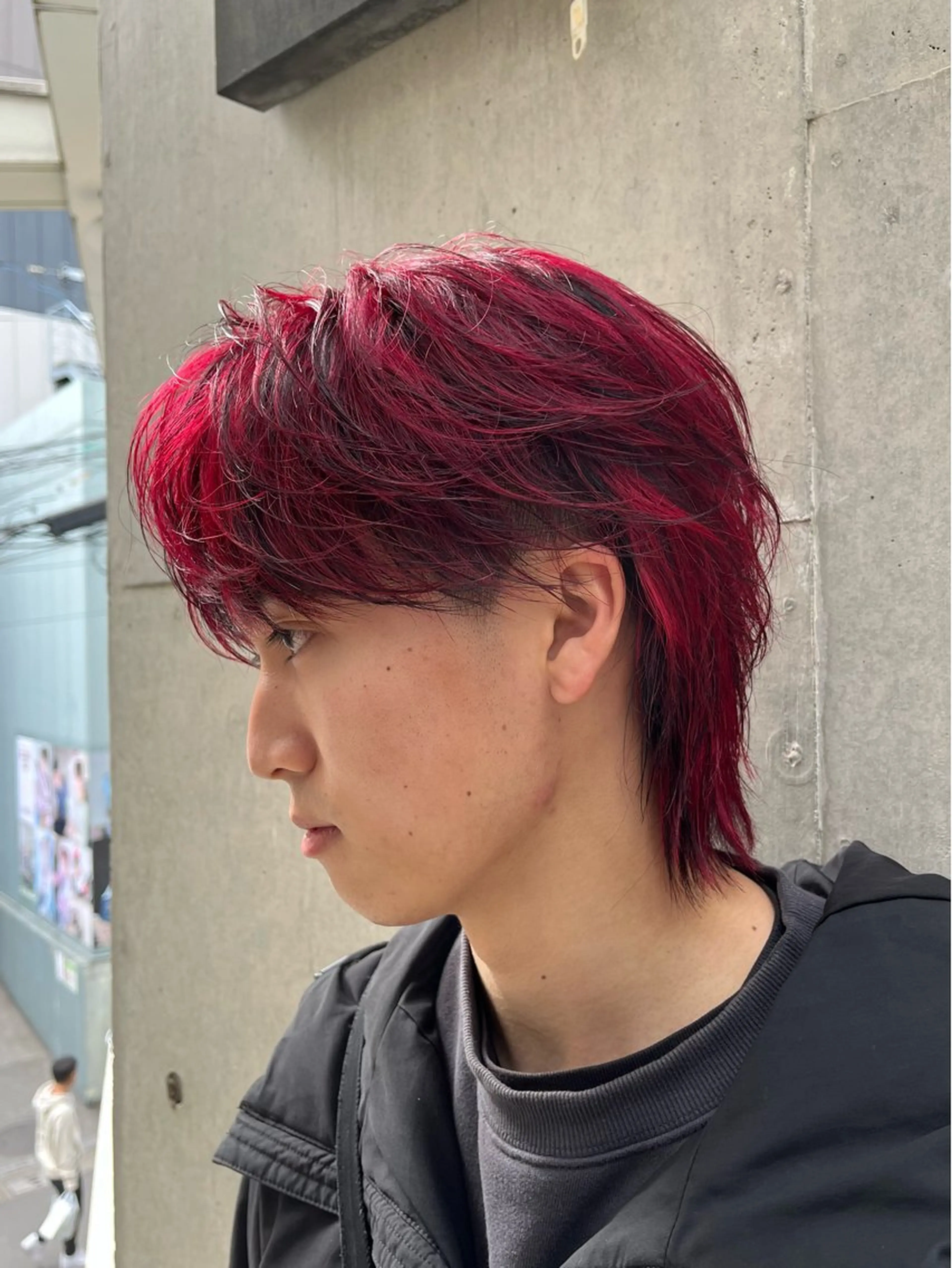 ショート カラー メンズ デザインカラー ブリーチカラー🌈 ウルフカット🐺のヘアスタイル