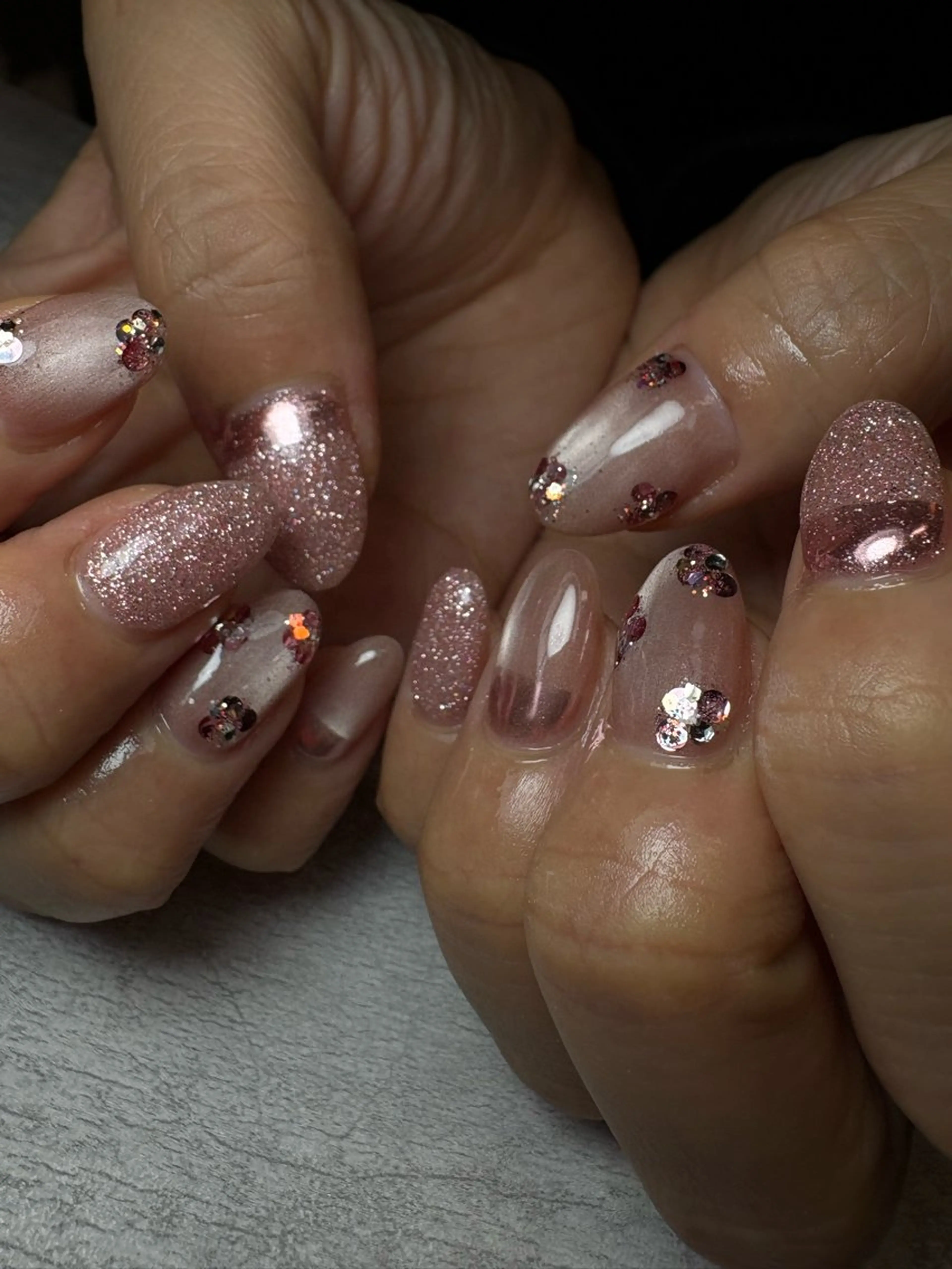 ネイル フラワーネイル フレンチネイル ミラーネイル 持ち込み BEAUTY GARDEN 【nail salon unseul】所属・nana .のネイルデザイン