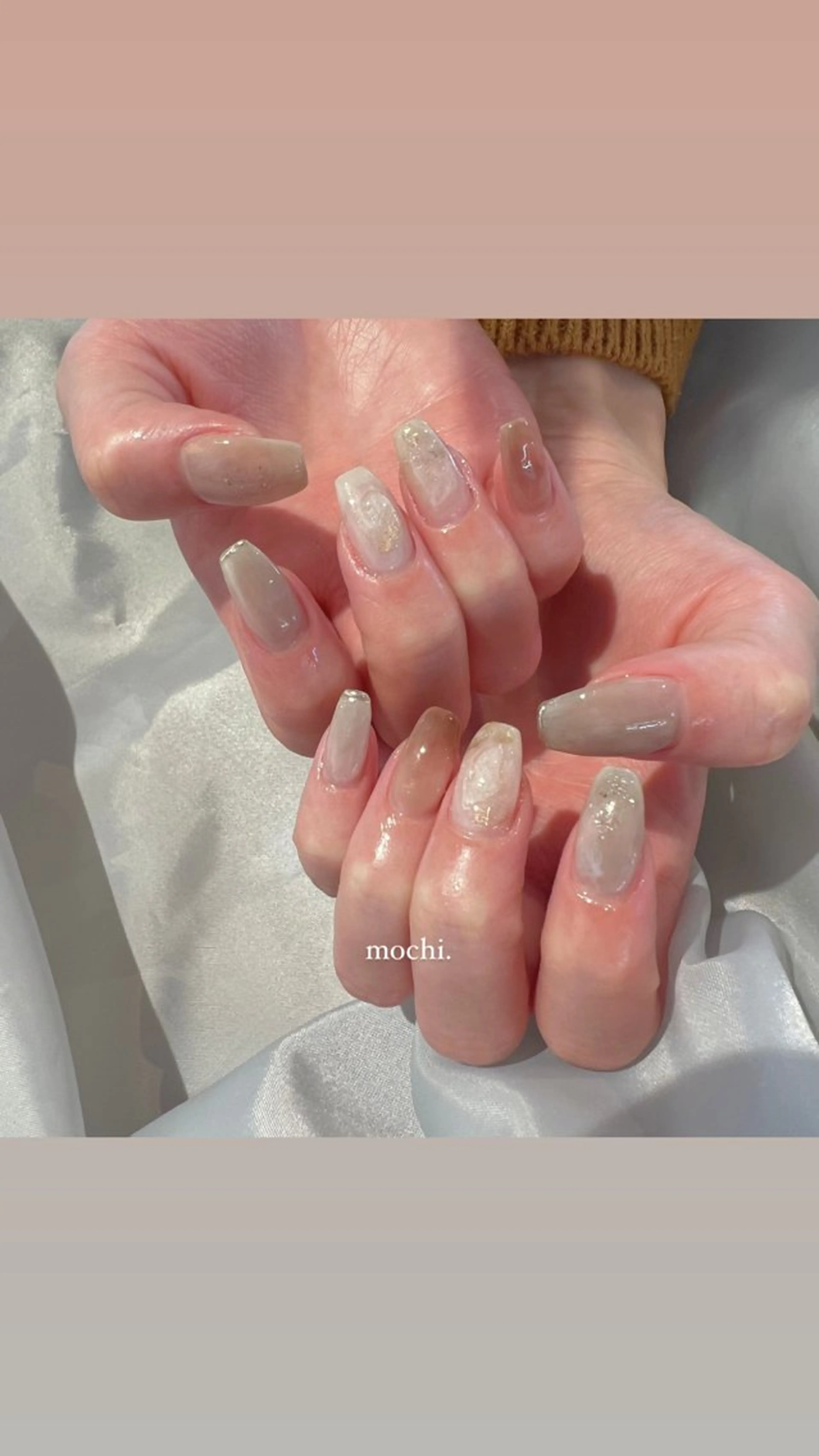 ネイル ブラウン ニュアンスネイル ハンドネイル mochi.所属・mochi. nail🌿のネイルデザイン