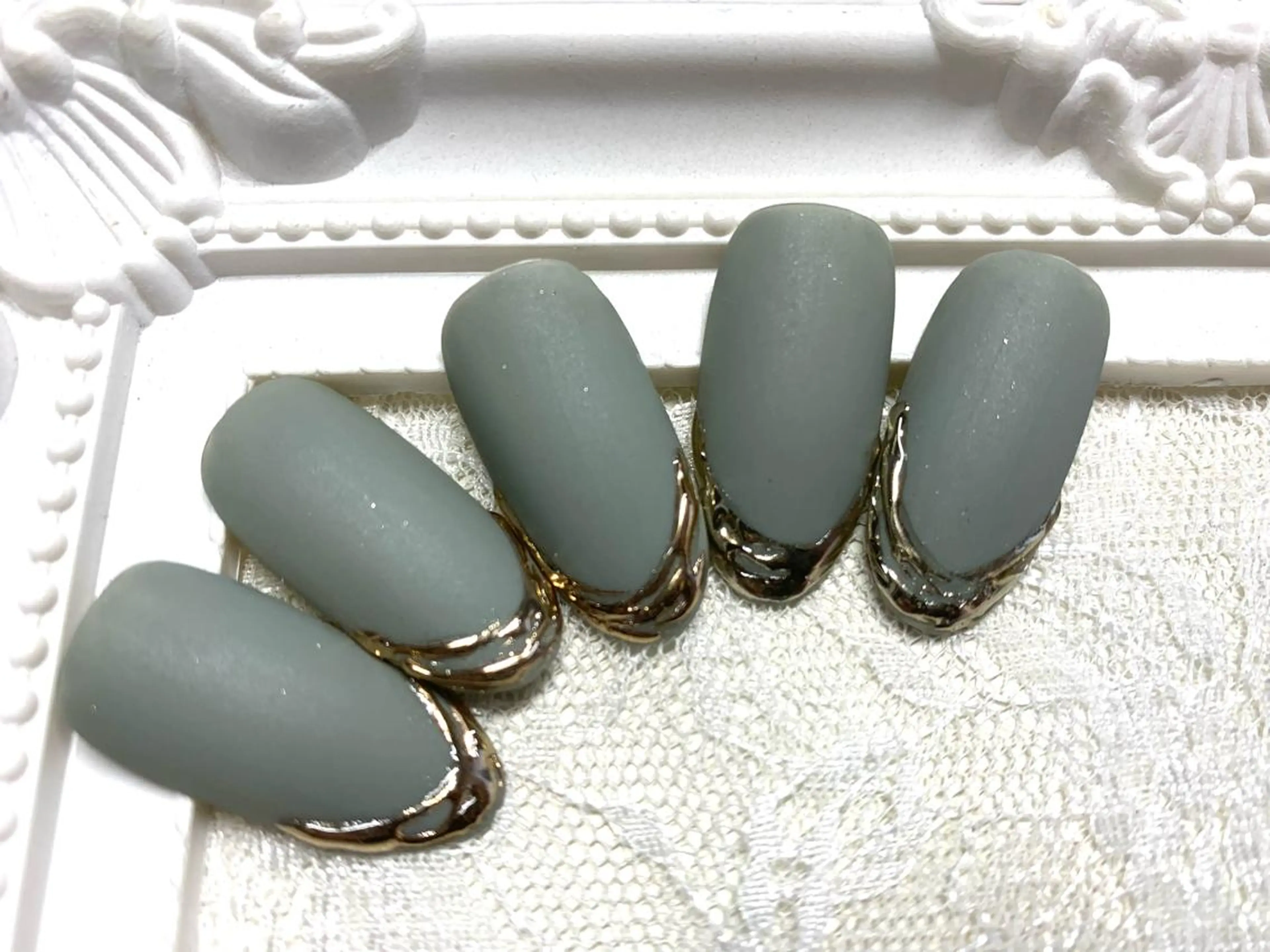 デザインフレンチネイル(ガラスフレンチ可)の写真