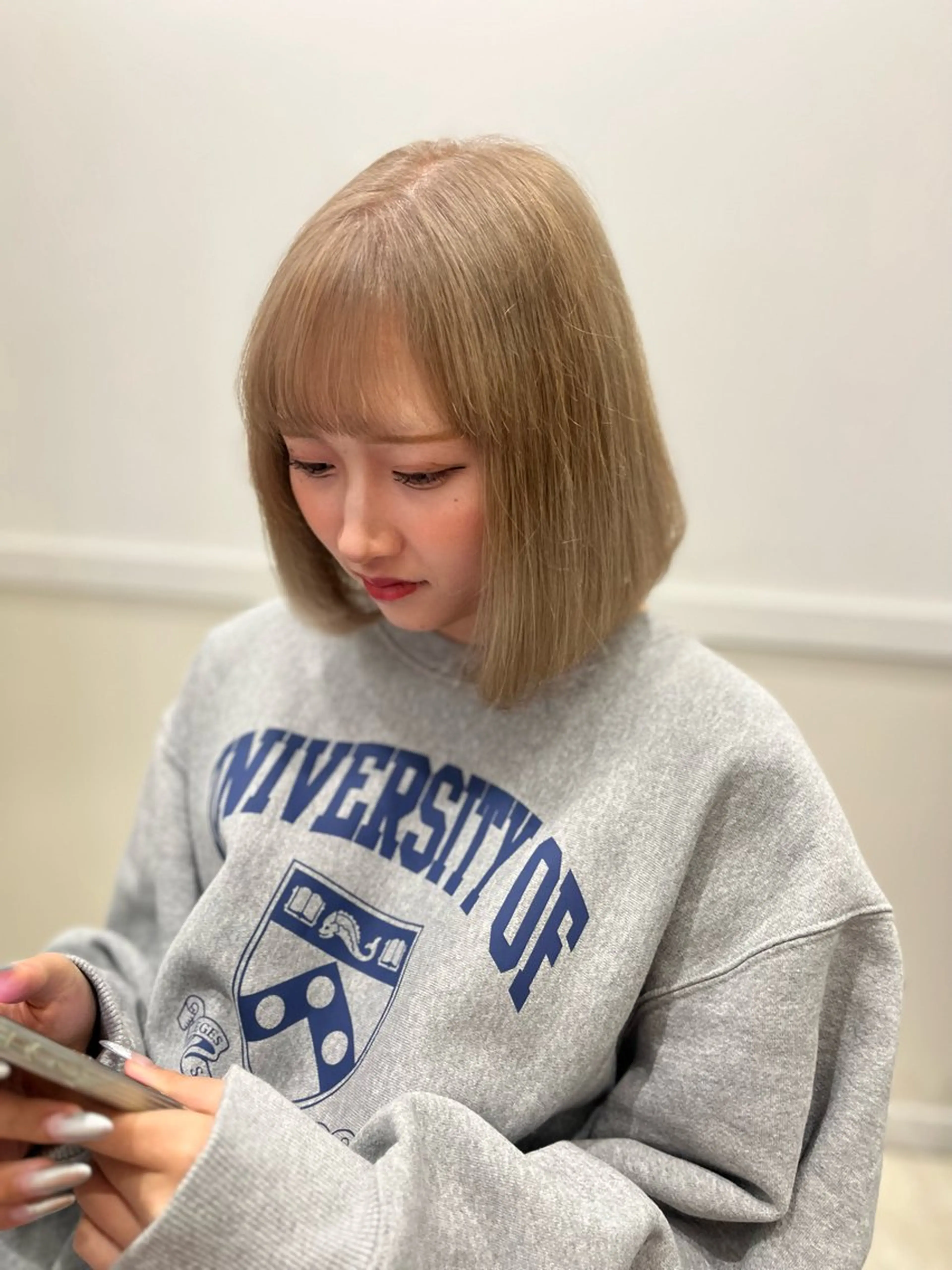 ミディアム カラー ブリーチ 透明感カラー ダブルカラー 髪質改善 縮毛矯正 ヘアカラー トリートメント Go   Today シェアサロン　横浜店所属・【ただの天才 🎨】のヘアスタイル