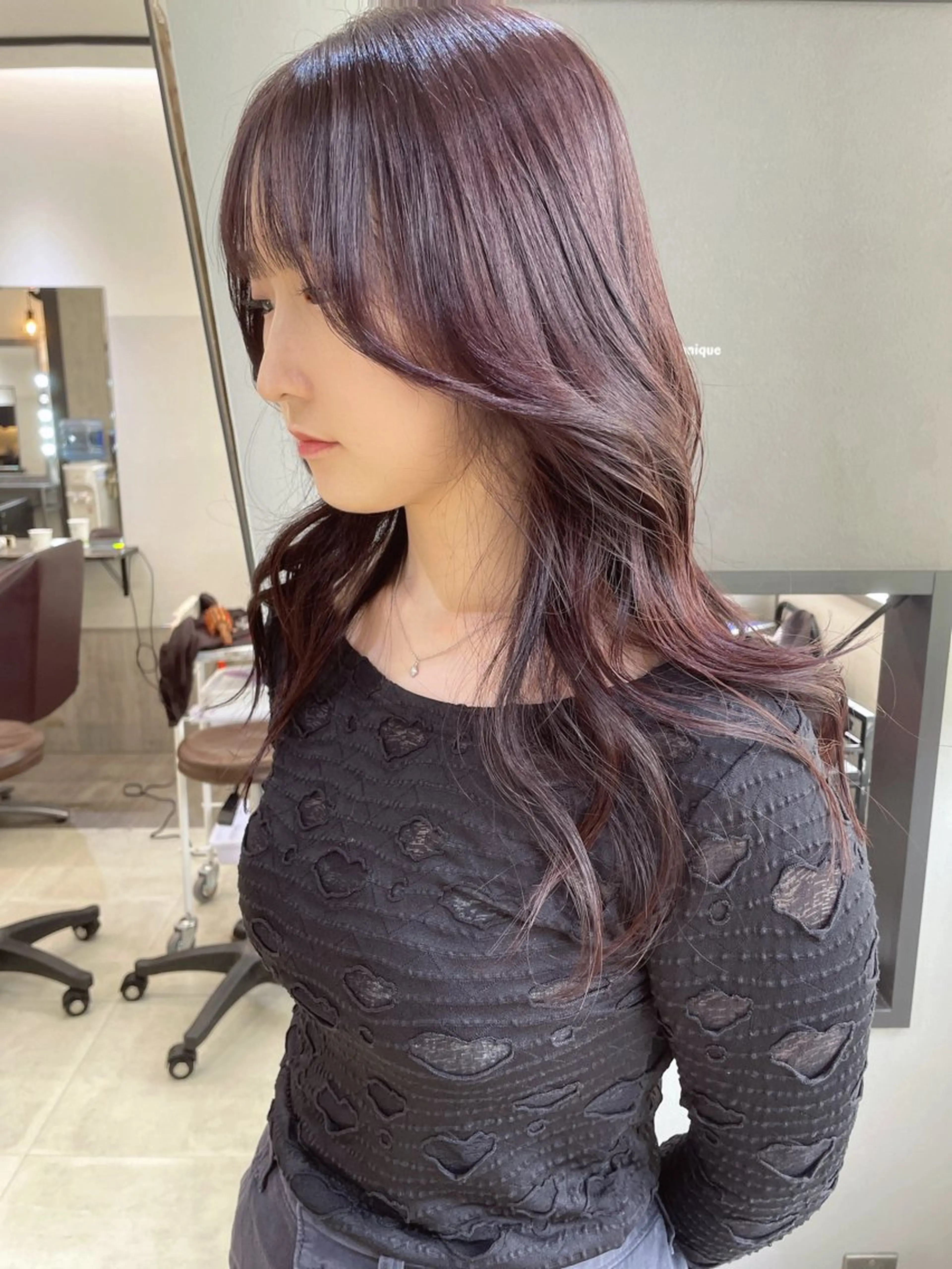 ロング カラー ラベンダーカラー レイヤーカット AIRI layer cut hairのヘアスタイル