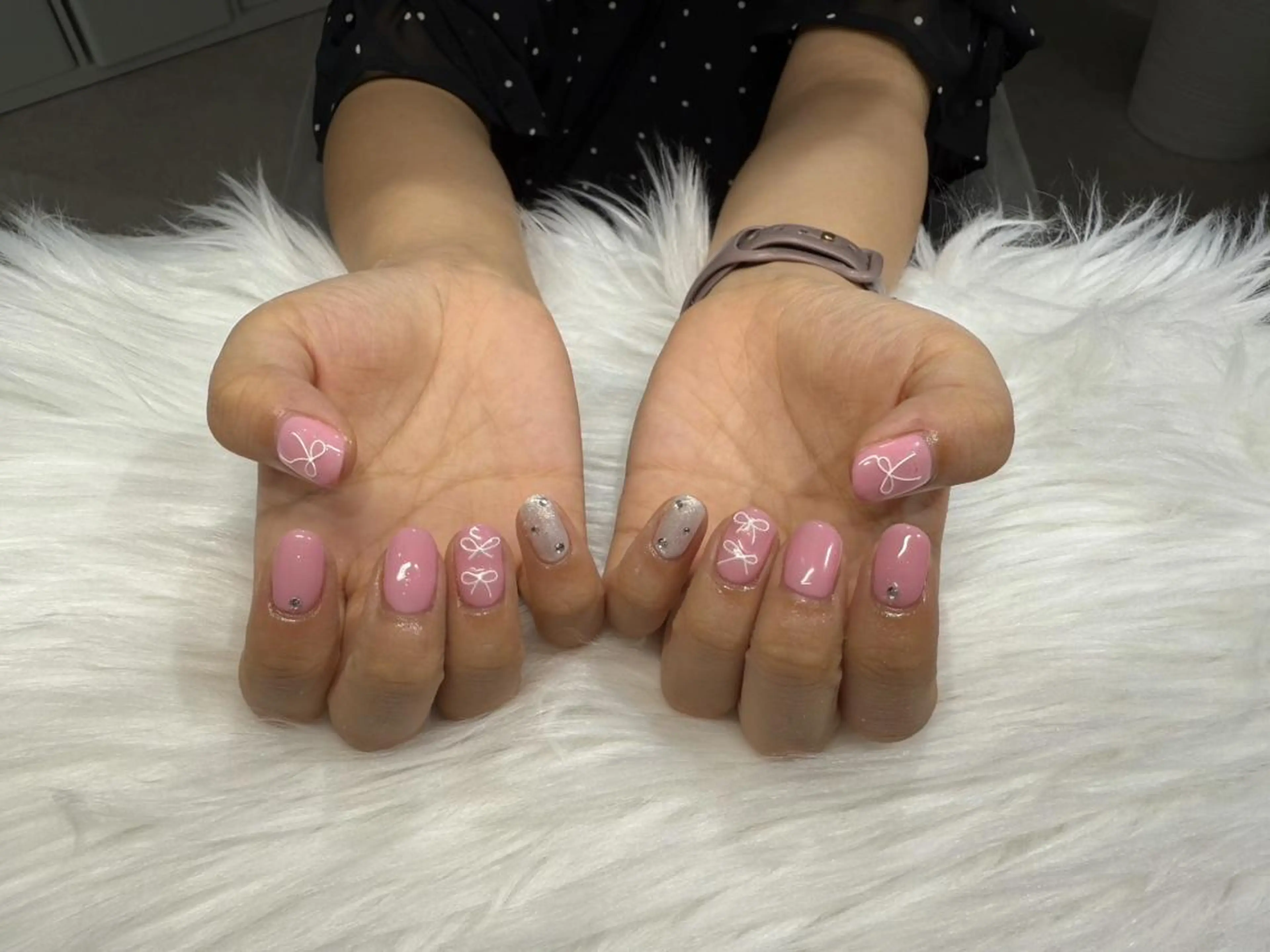 ネイル ガーリー ピンク リボン Salon chou chou所属・chouchou renaのネイルデザイン