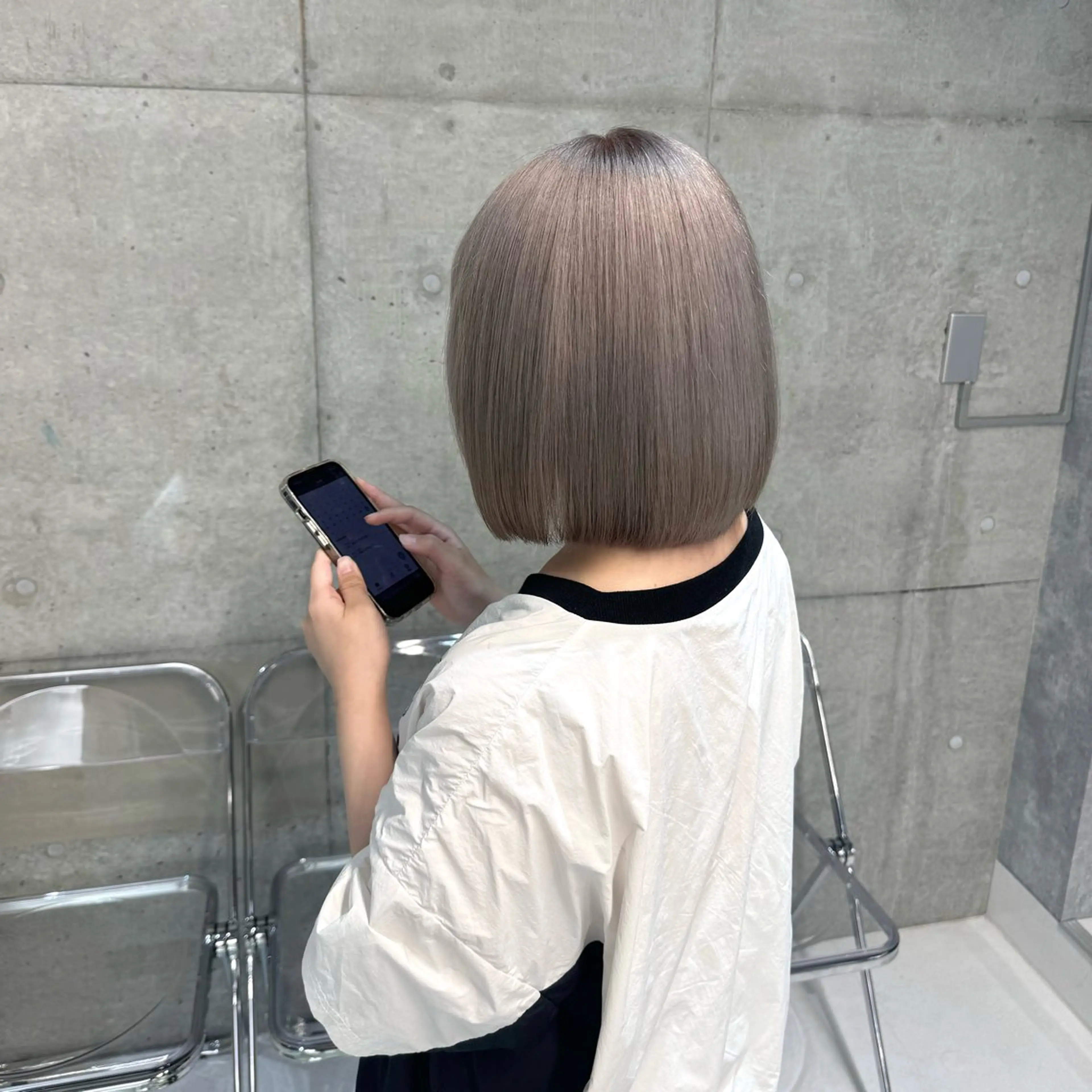 カラー 透明感/ 艶ハイトーン/梨桜のヘアスタイル