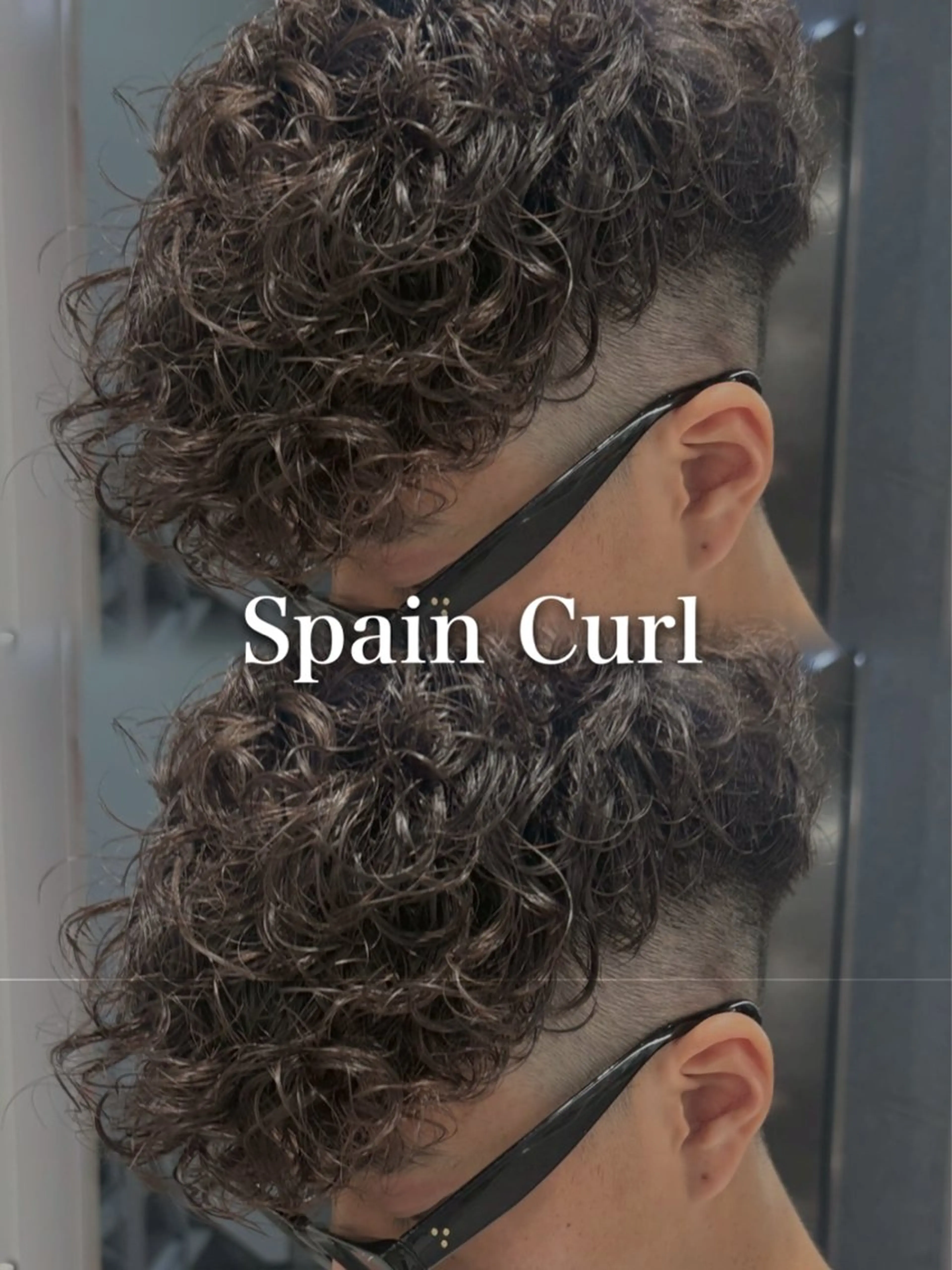 ショート パーマ メンズ スペインカール シャドウ/波巻き 朝崎倭斗のヘアスタイル