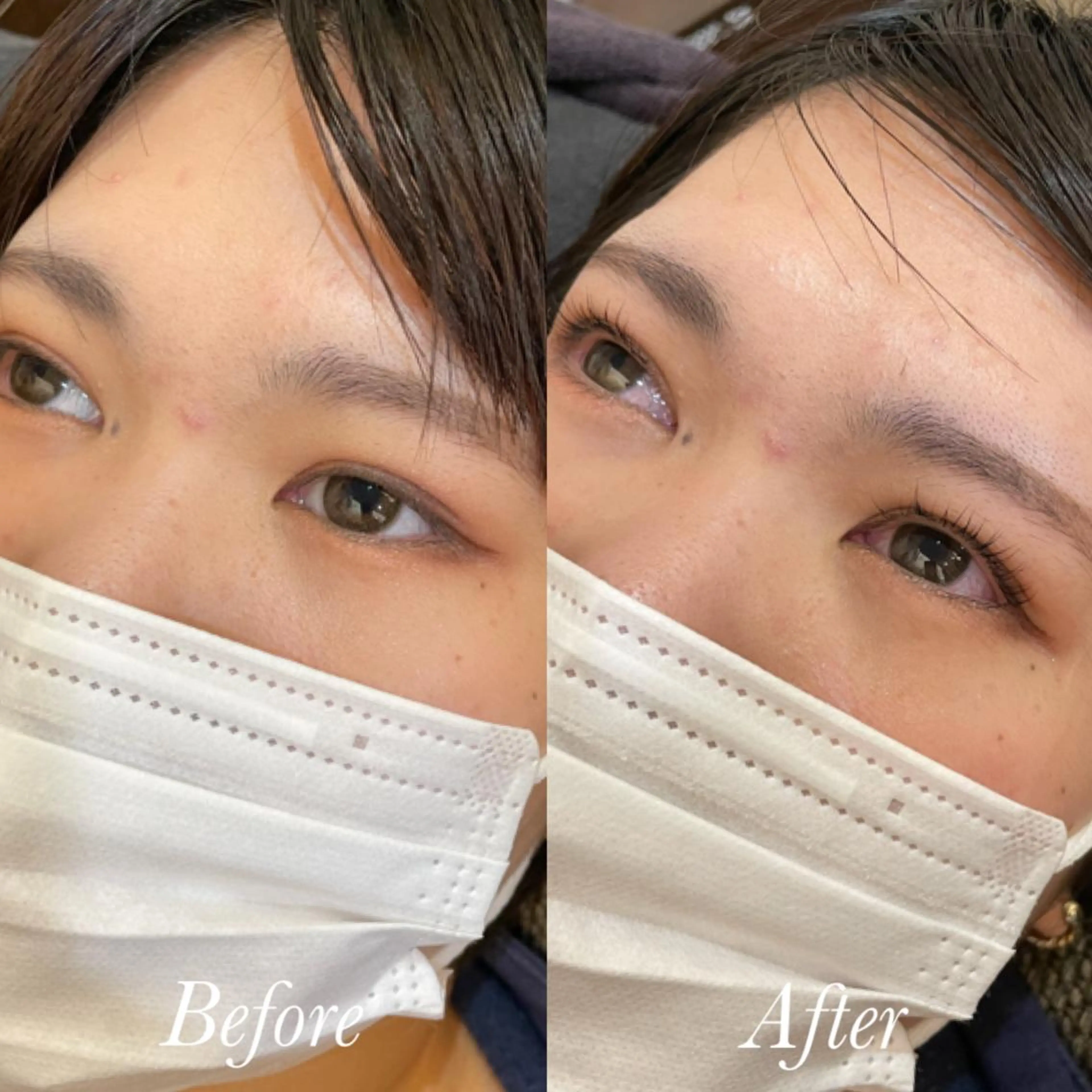 マツエク・マツパ パリジェンヌラッシュリフト aya/小顔レイヤー /柔らかカラーのヘアスタイル