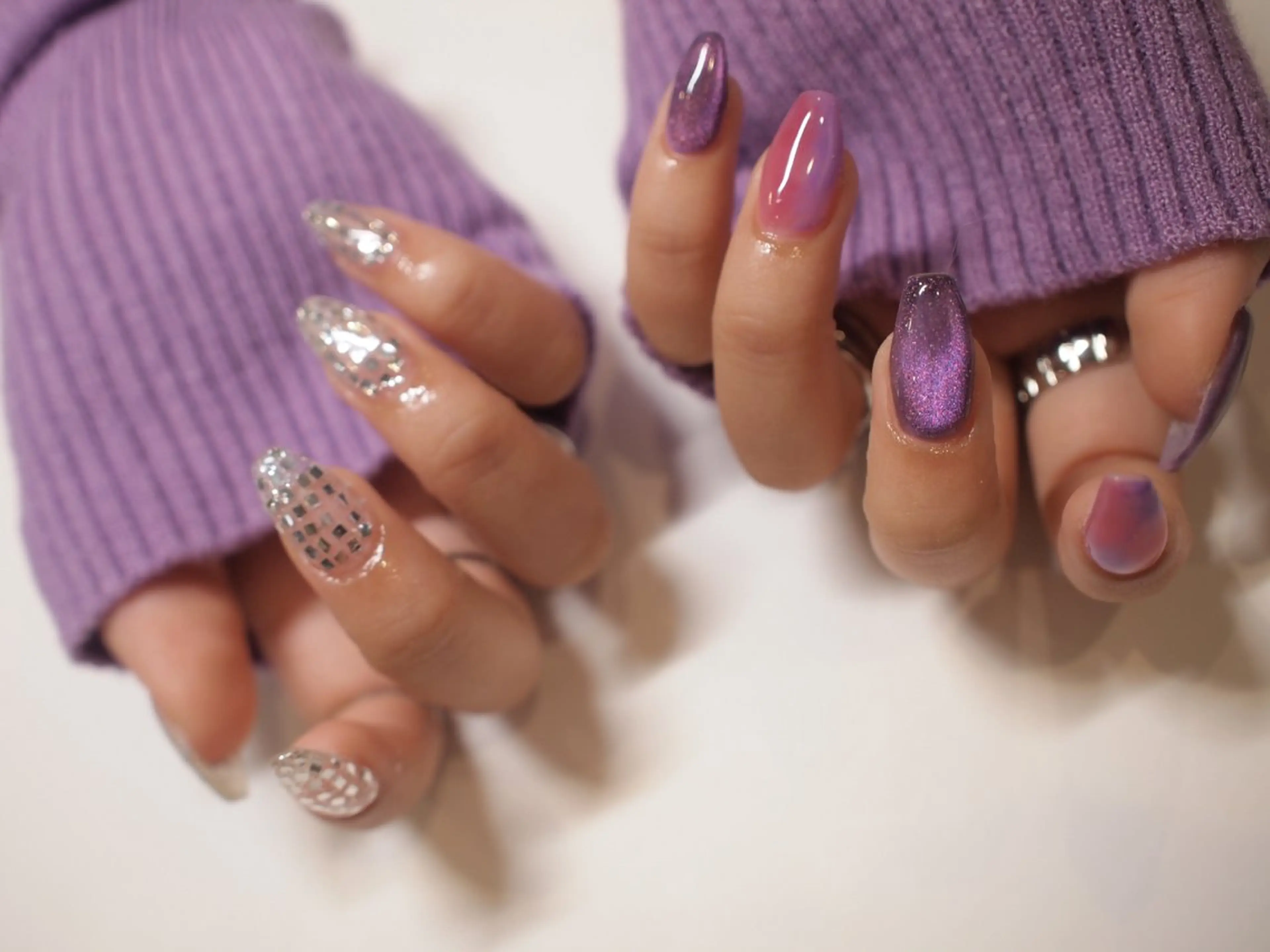 ネイル マグネットネイル ミラーネイル 【ＯＲＧＡＮ】 nailのネイルデザイン