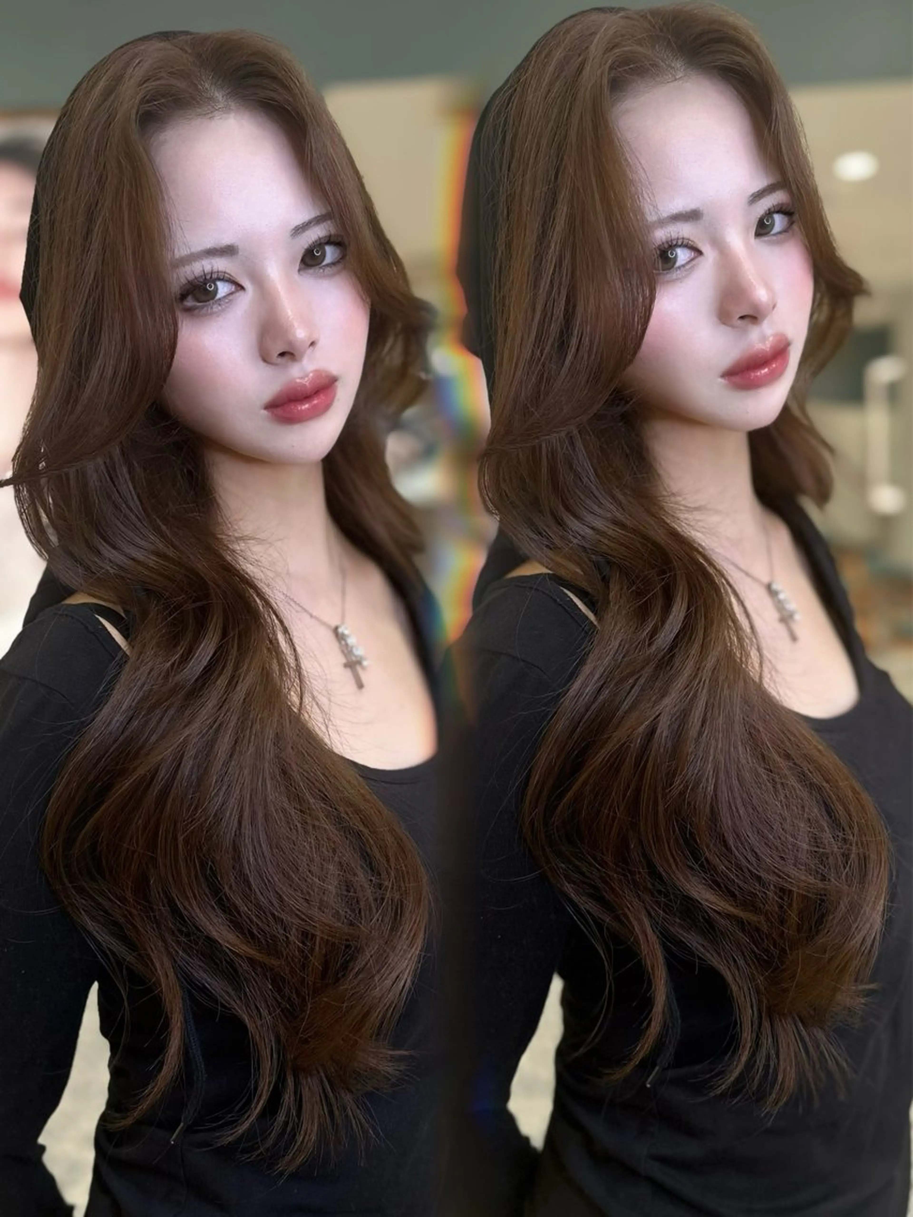 ロング カラー ブリーチ 透明感カラー ダブルカラー ブリーチなしカラー 韓国風ヘア ワンホン🎀韓国ヘア 💞新宿/GAKUのヘアスタイル