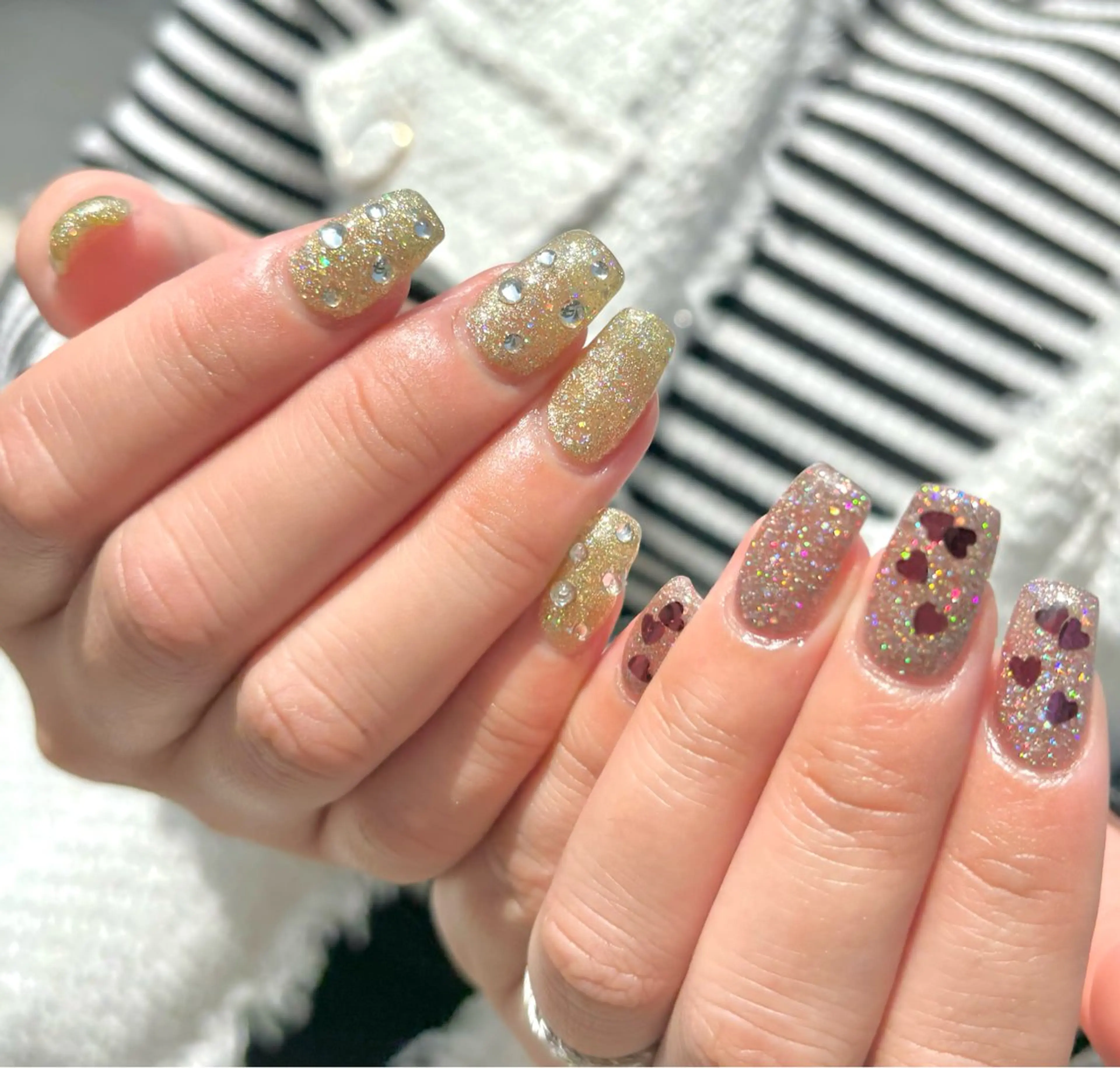 ネイル キラキラネイル 春ネイル Belle　ネイル＆ ホワイトニングサロンのネイルデザイン