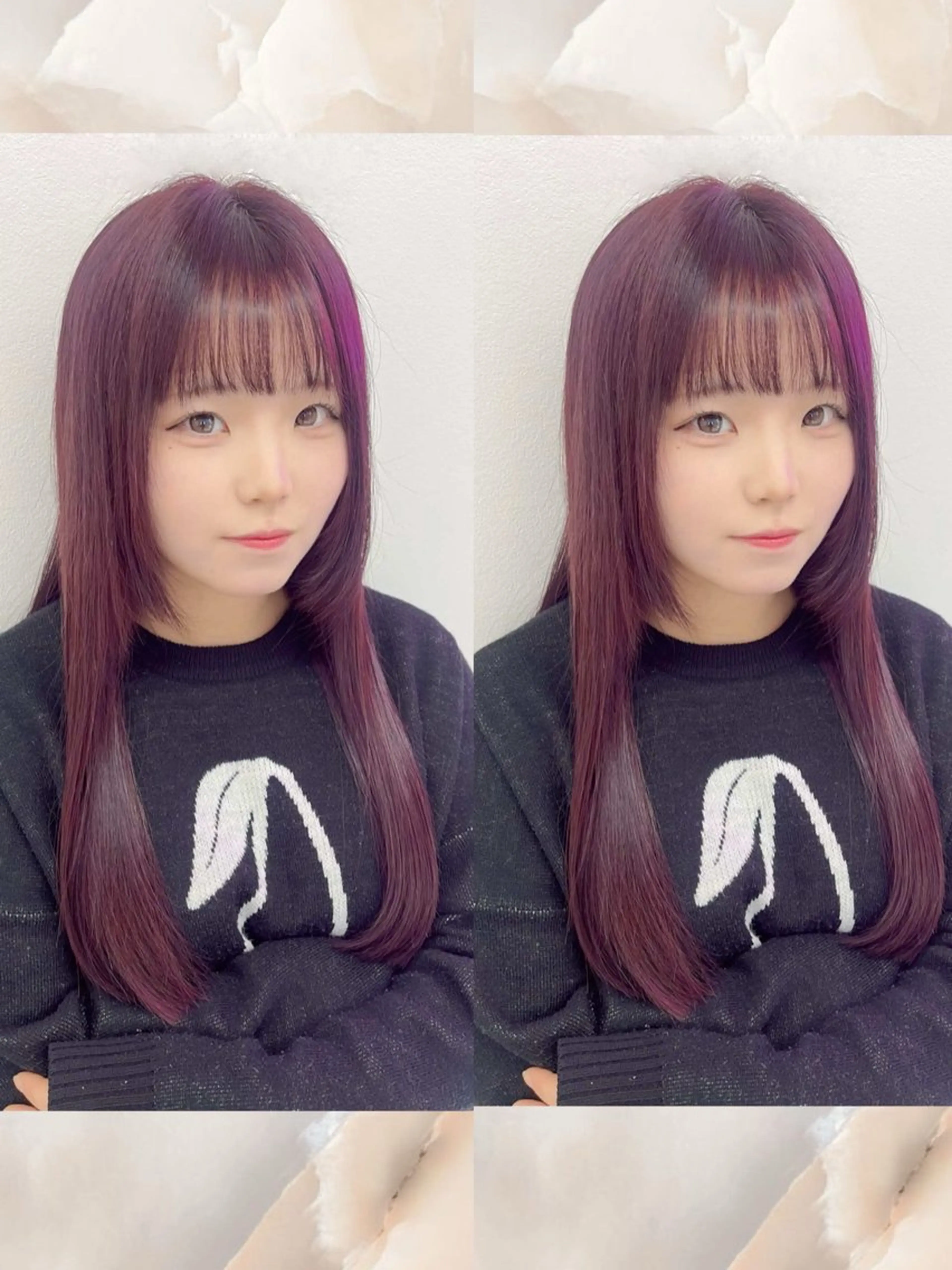 ロング カラー 透明感カラー ラベンダーカラー ピンクカラー ピンクラベンダー ヘアカラー mimi☪️ 艶髪髪質改善/メンズのヘアスタイル