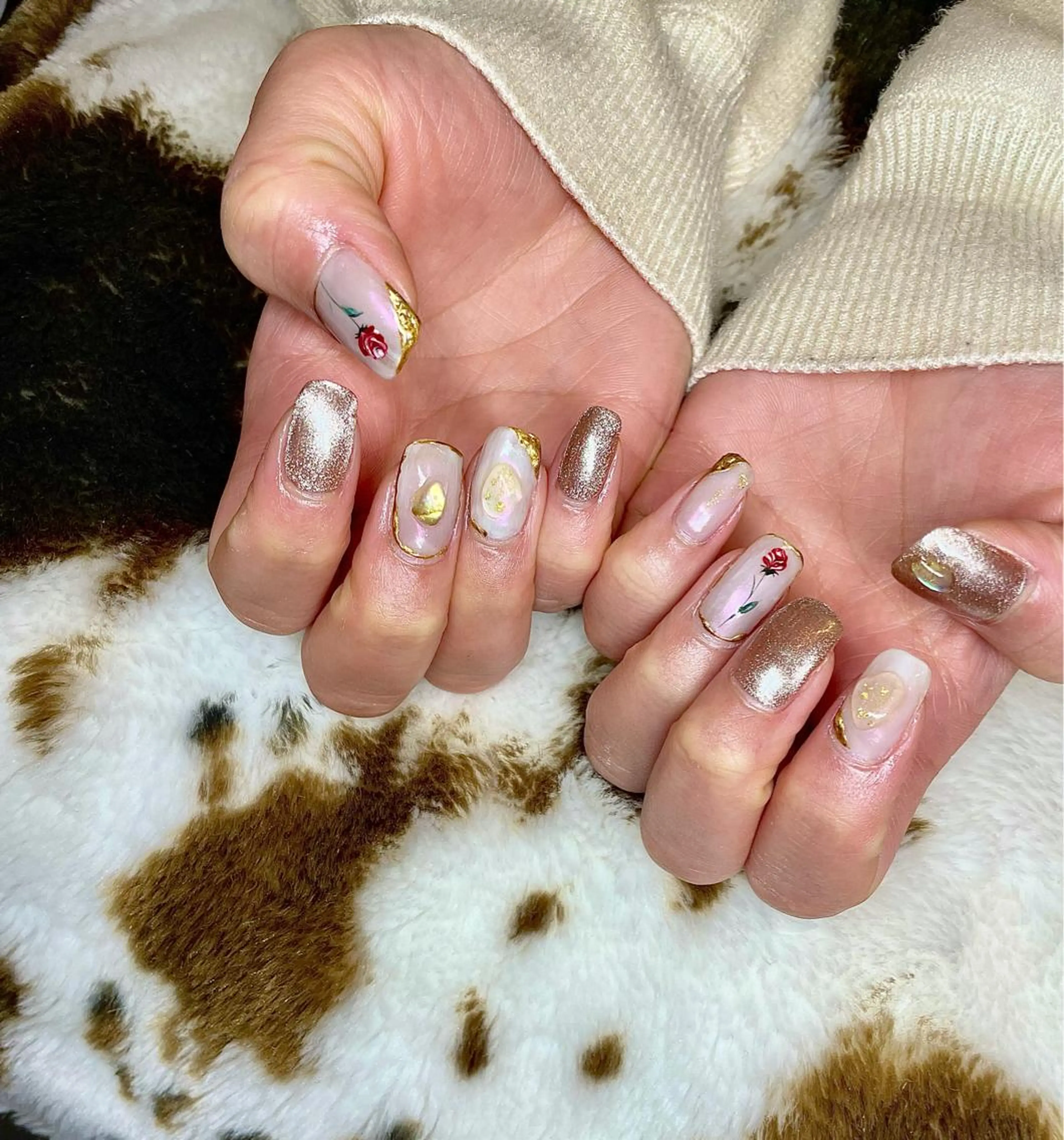 ミディアム カラー パーマ ヘアアレンジ メンズ キッズ ネイル マツエク・マツパ ニュアンスネイル ニュアンスパーマ ハンドネイル ハンドケア nail&eye Aoのマツエク・マツパデザイン