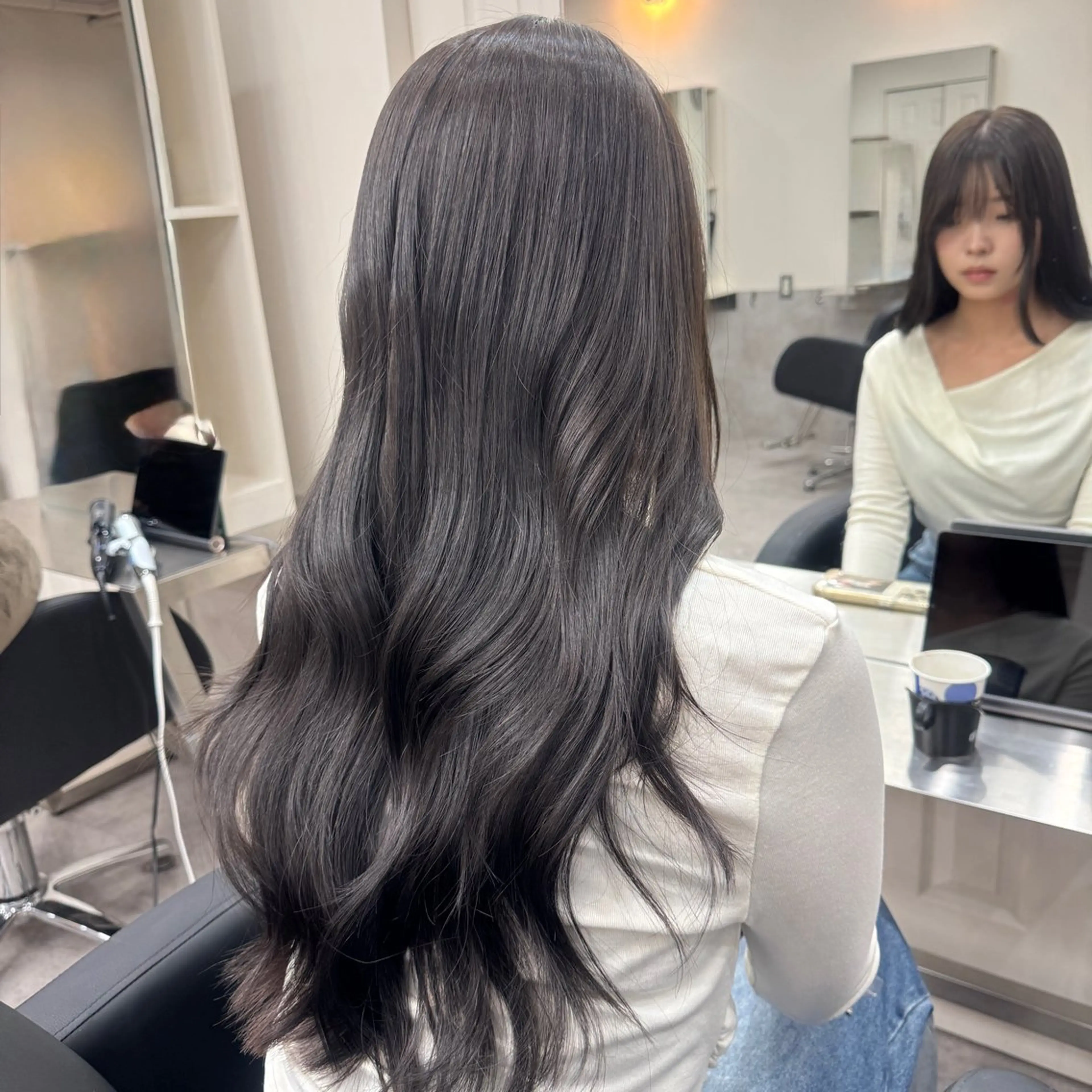 ロング カラー ヘアカラー トリートメント D.I.E.V.A 錦糸町 艶髪/美髪質改善&トリートメント 【ディーバ】所属・🎀盛れる韓国艶髪 ×透明感🎀yoneのヘアスタイル