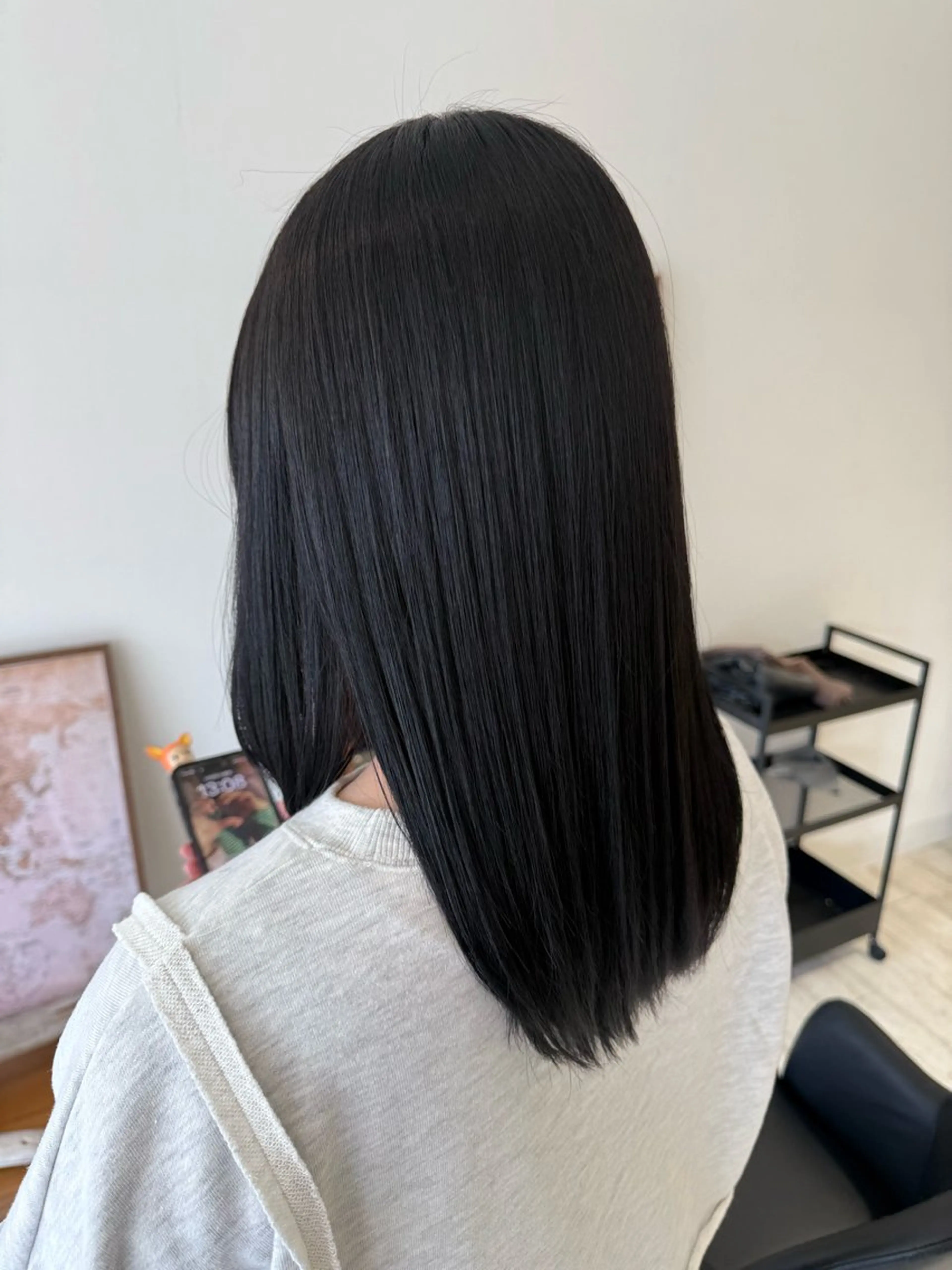 ミディアム カラー 黒髪 透明感カラー 森浦 莉乃のヘアスタイル