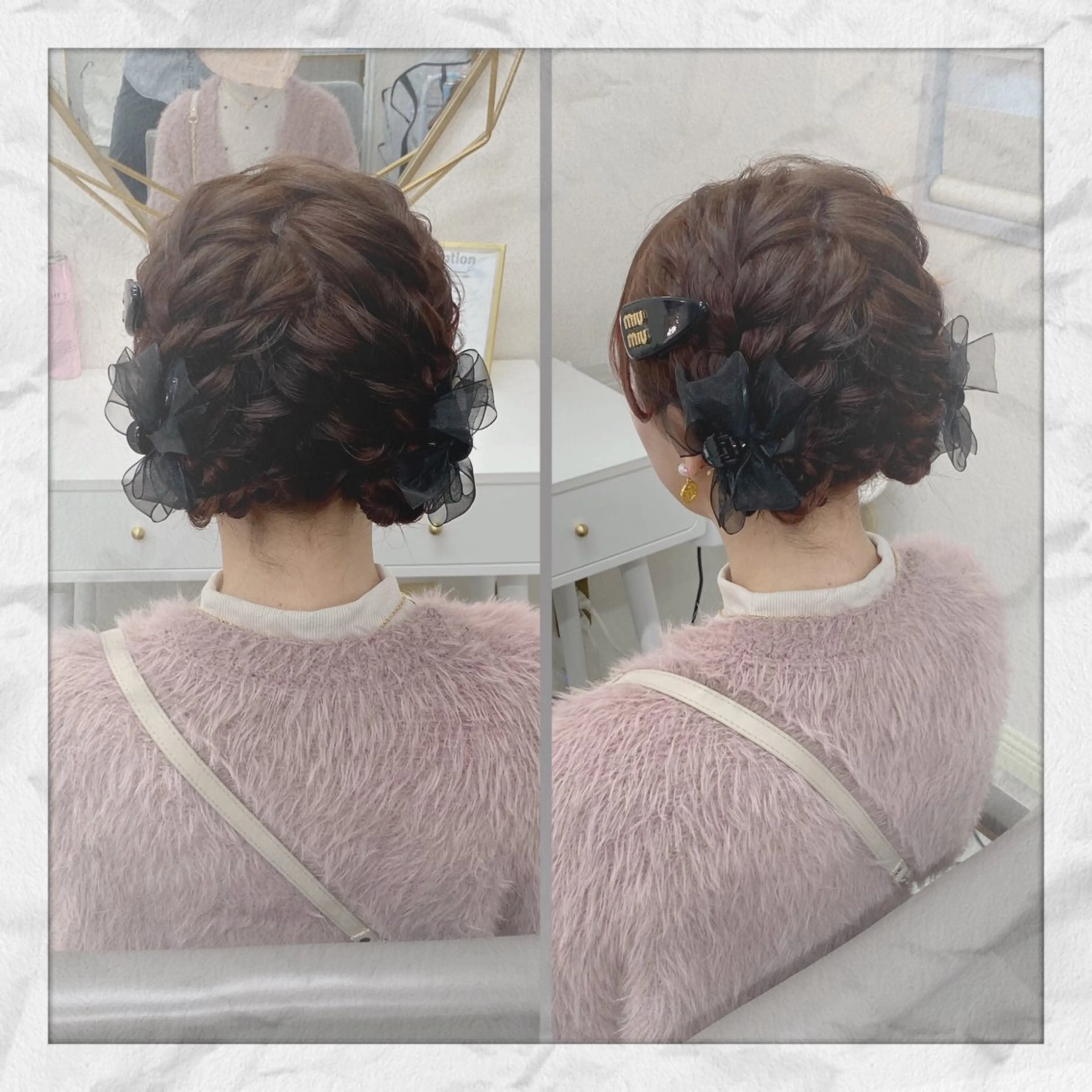 セミロング ヘアアレンジ お団子ヘア ヘアセット ヘアセット/着付け 𓇼 松本 夏美𓇼のヘアスタイル