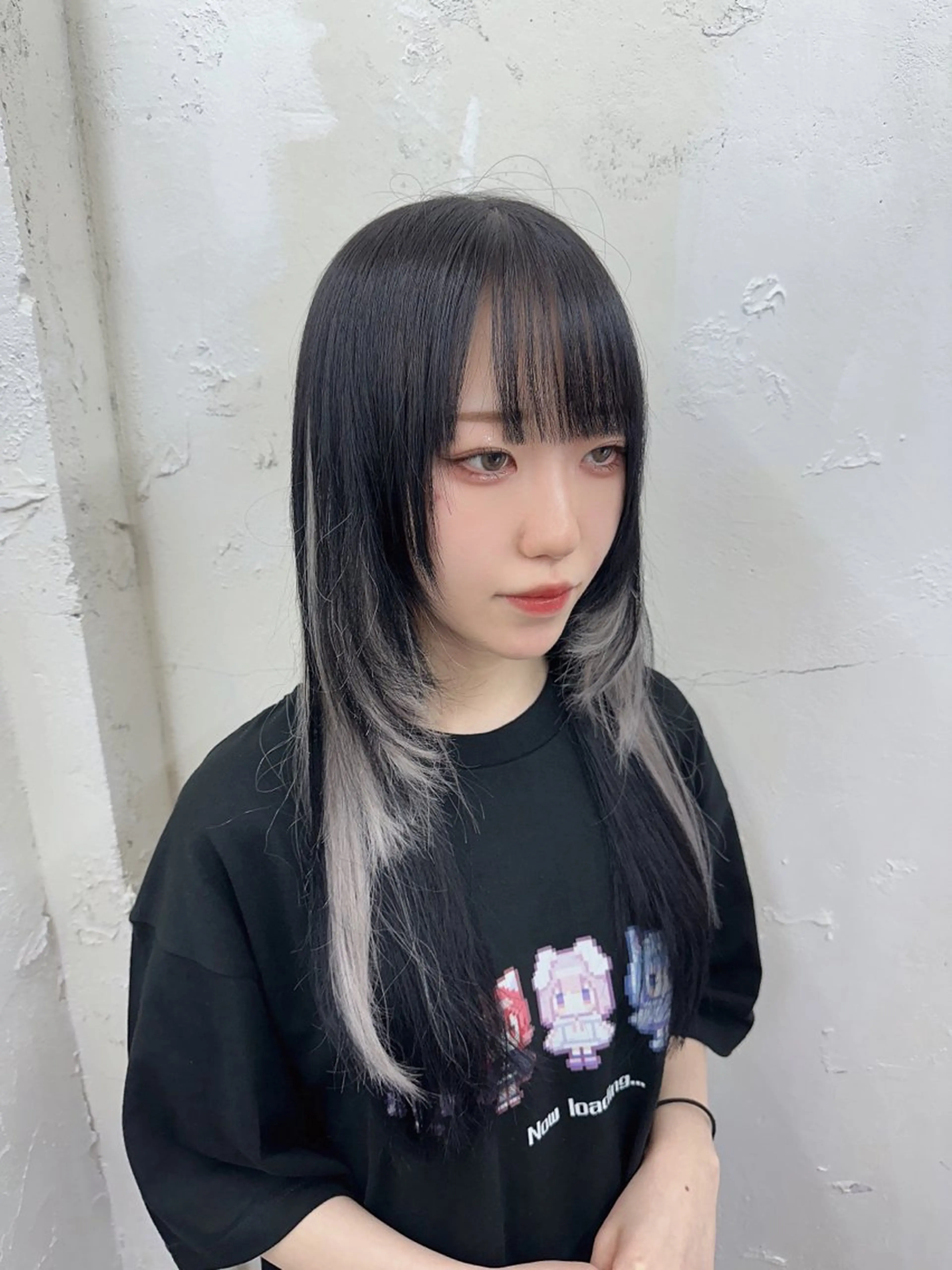 ロング ヘアカラー エクステ 韓国ヘア×ハイトーン AYA💫のヘアスタイル