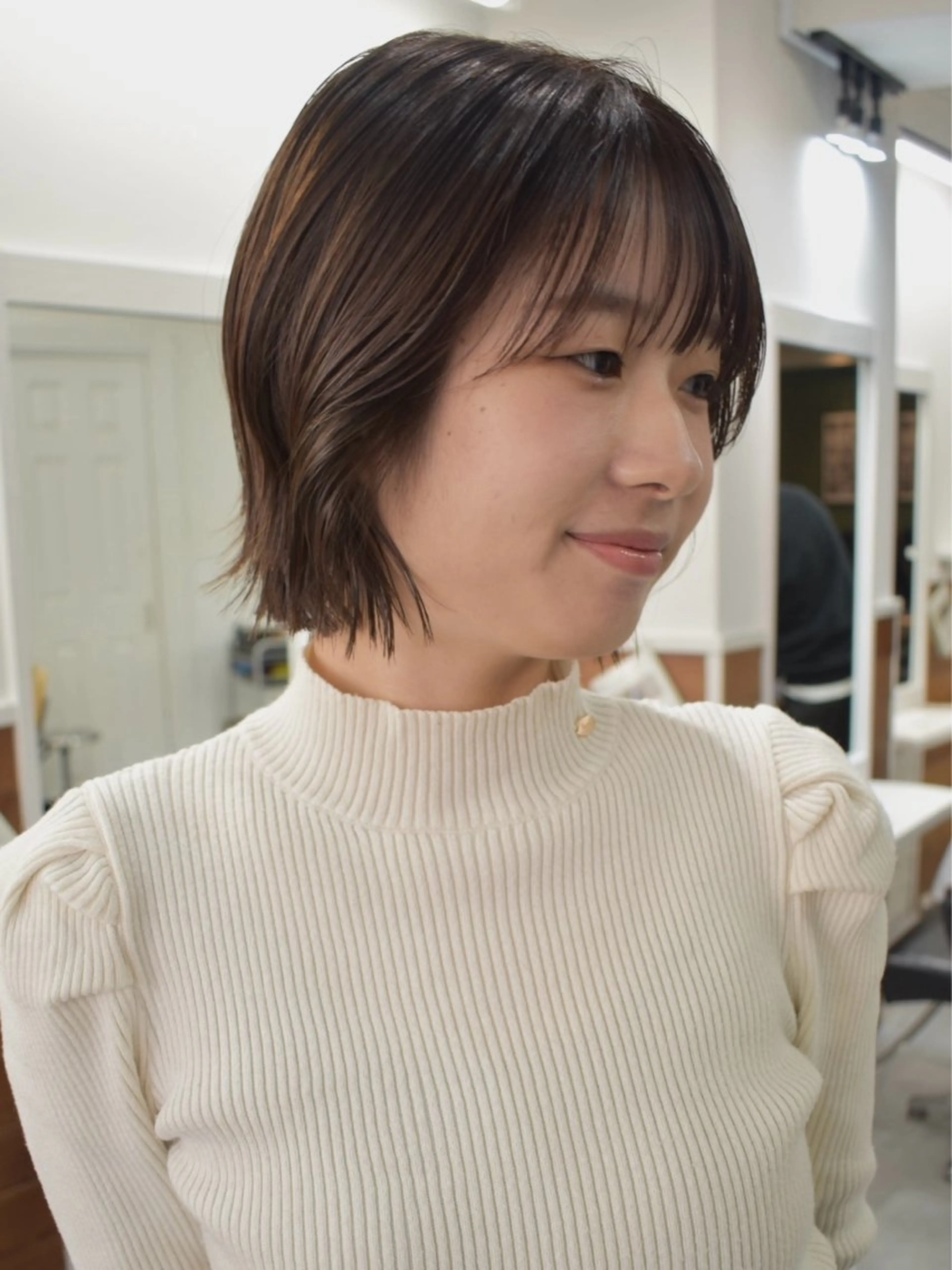 ミディアム カラー カット ヘアカラー レイヤーボブ/ 艶カラー/サナ🌼のヘアスタイル