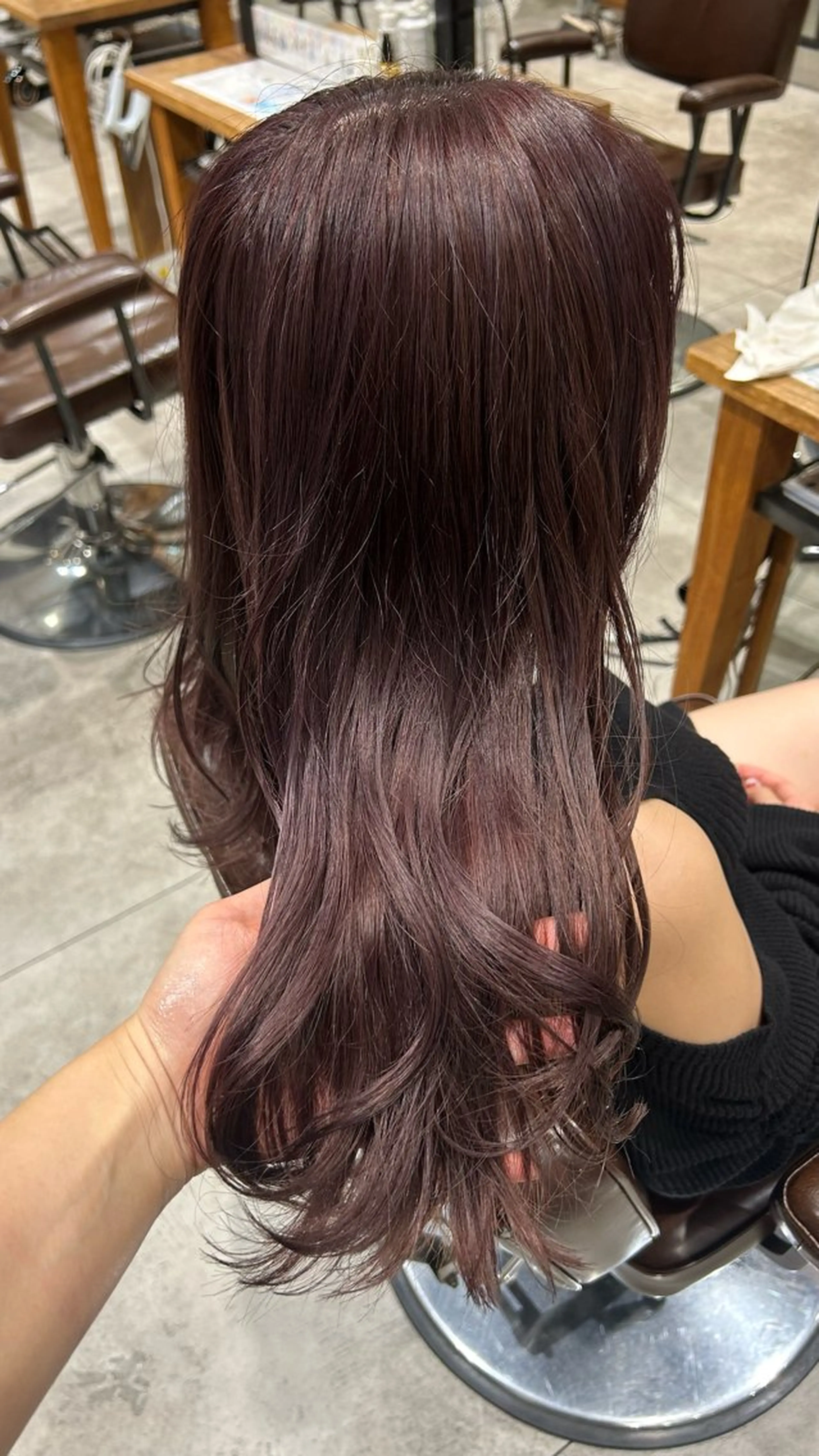 セミロング カラー ブリーチ パープルカラー ヘアカラー オリーブベージュ/ ブリーチなし透明感のヘアスタイル