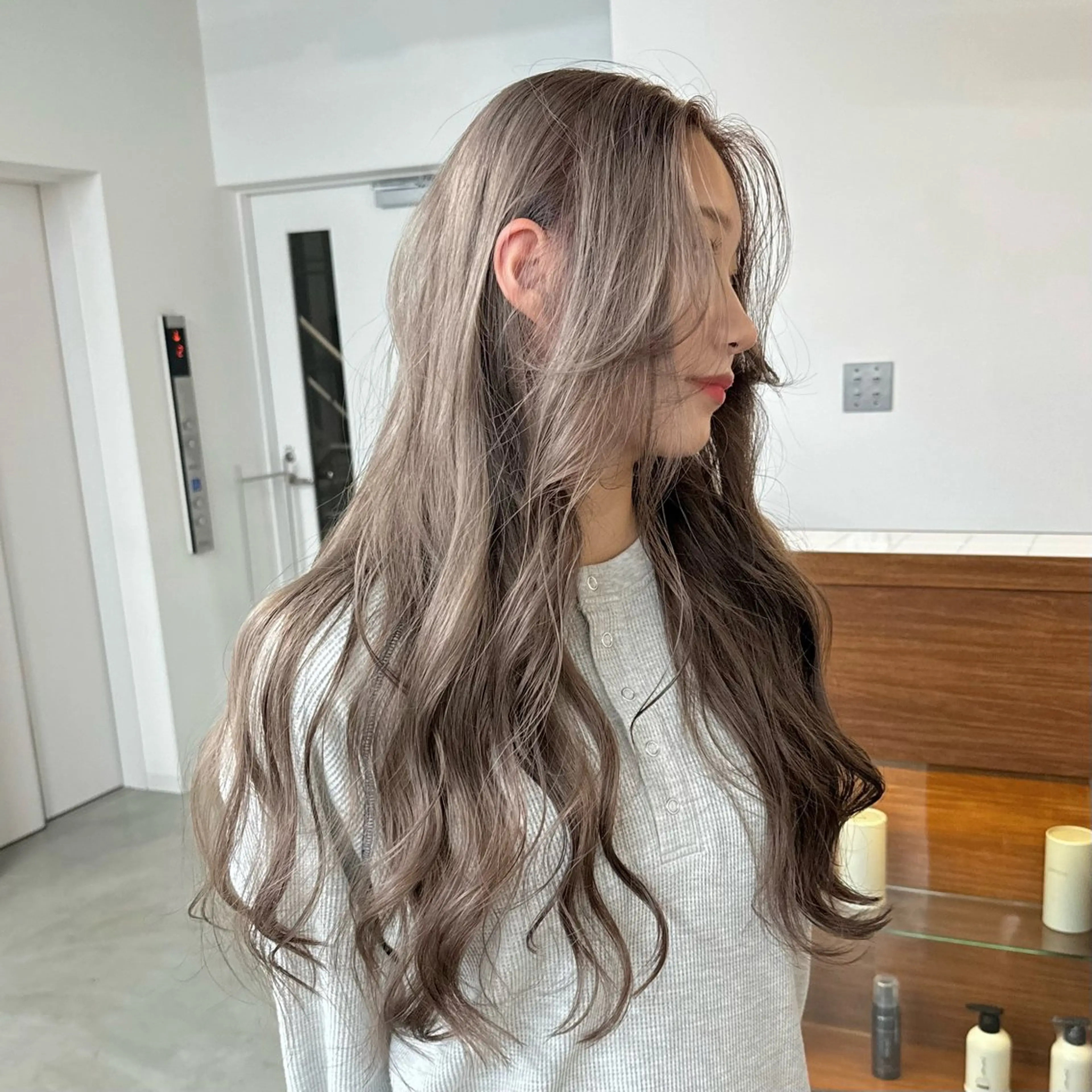 ロング カラー カット ヘアカラー トリートメント 透明感ワンカラー梅田 ダブルカラー/川上のヘアスタイル