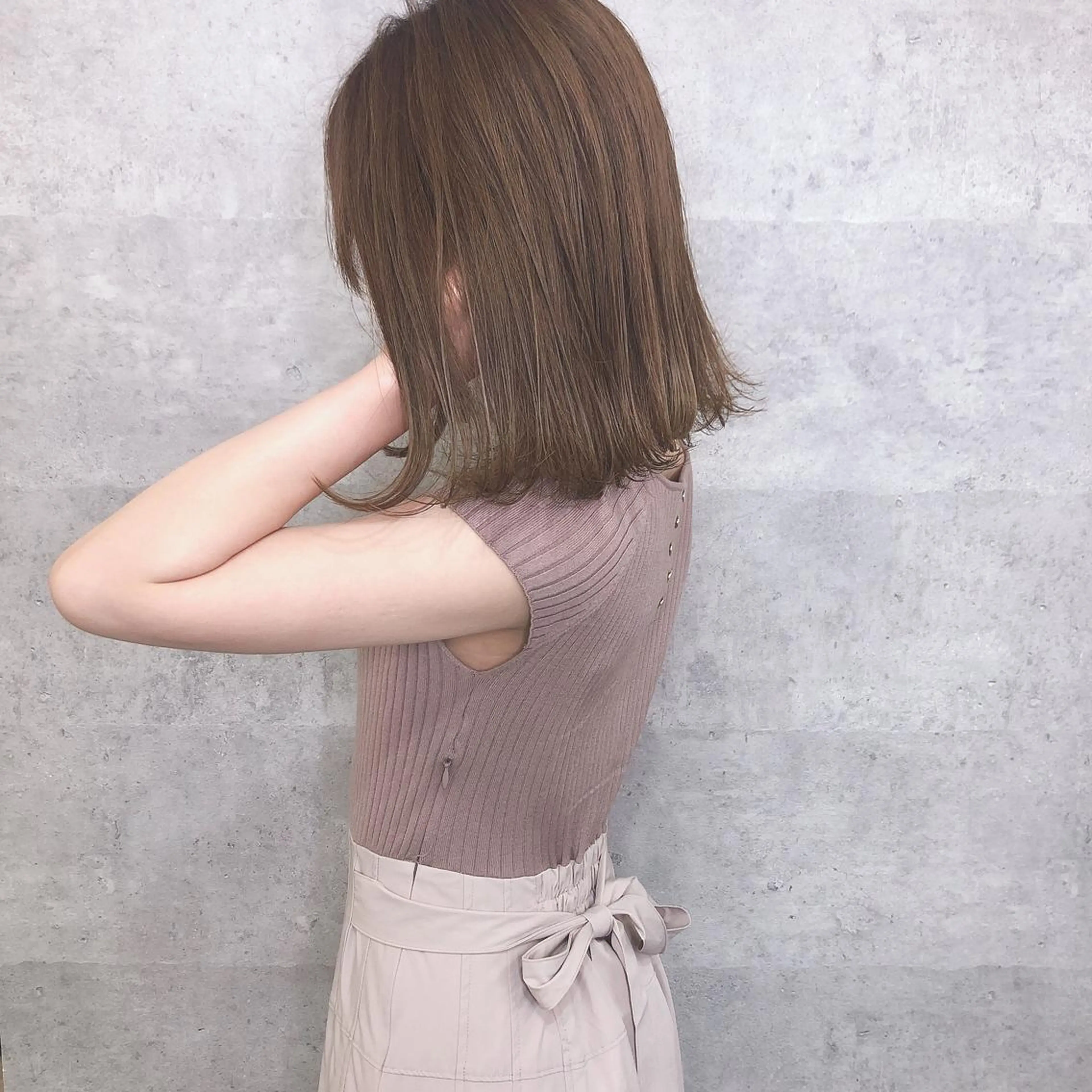 セミロング カラー 髪質改善 中川　翔のヘアスタイル