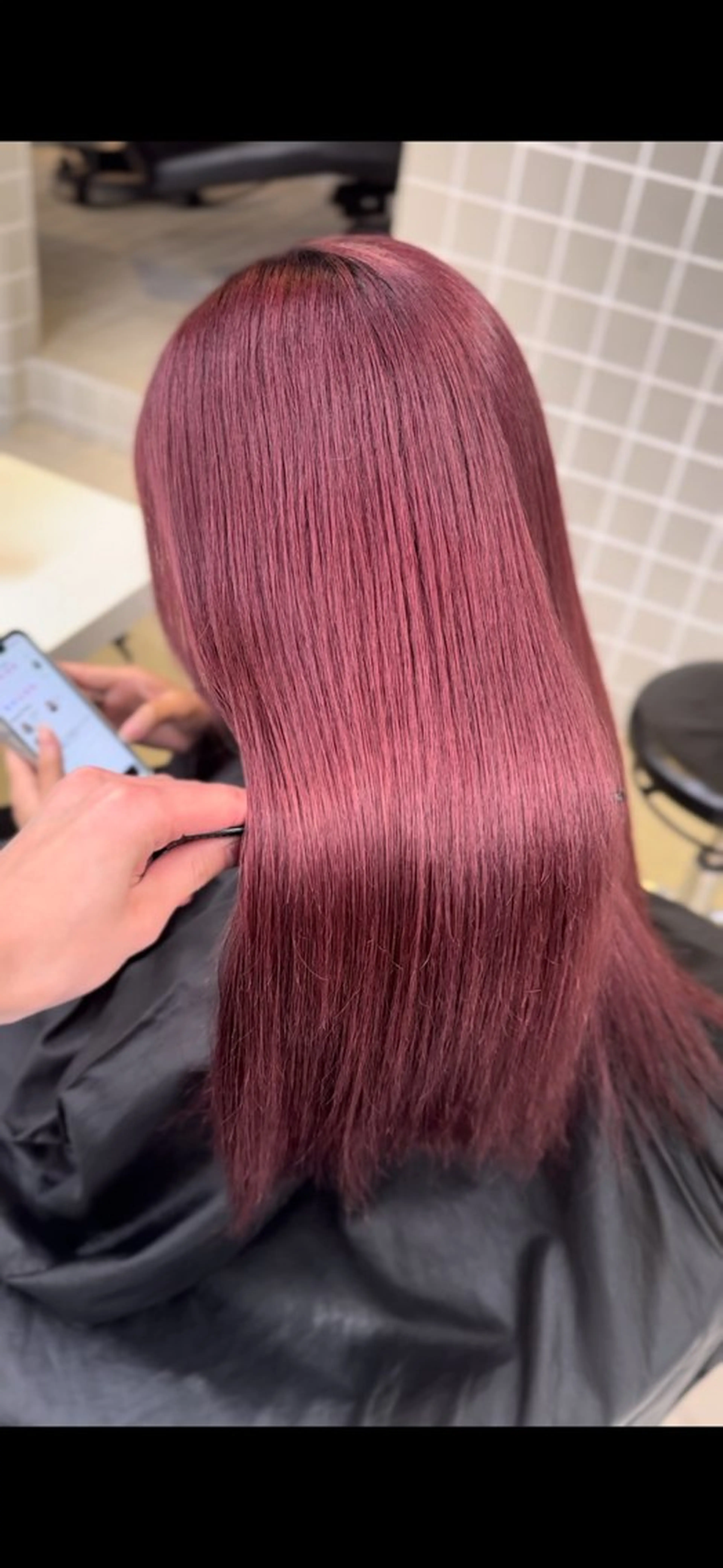 ミディアム カラー ヘアアレンジ ブリーチ ラベンダーカラー ピンクカラー ピンクラベンダー ヘアカラー パーマ トリートメント ヘッドスパ ヘアセット 顔まわりカット の達人のヘアスタイル