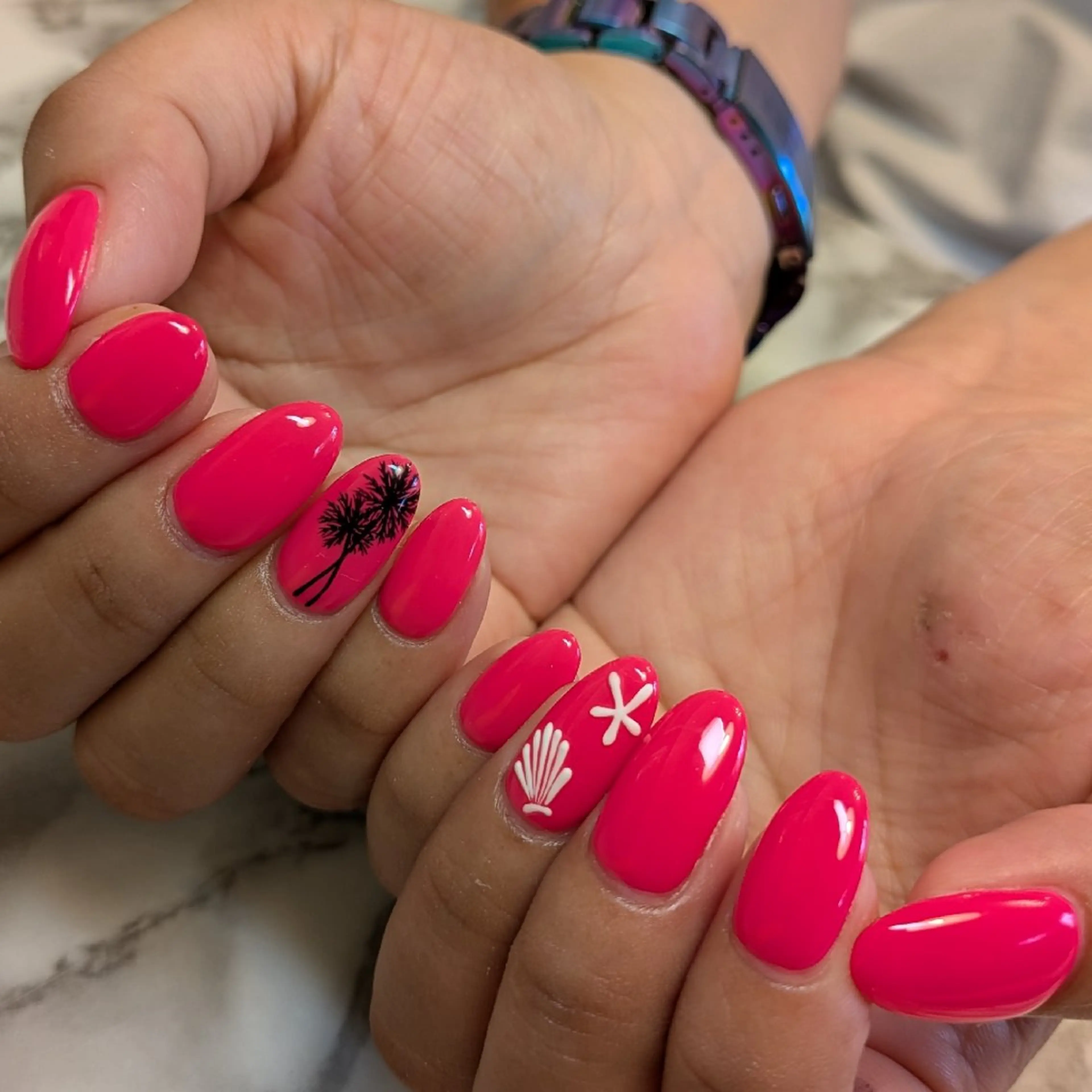 ネイル 夏ネイル ジェヌインネイル 河内のネイルデザイン