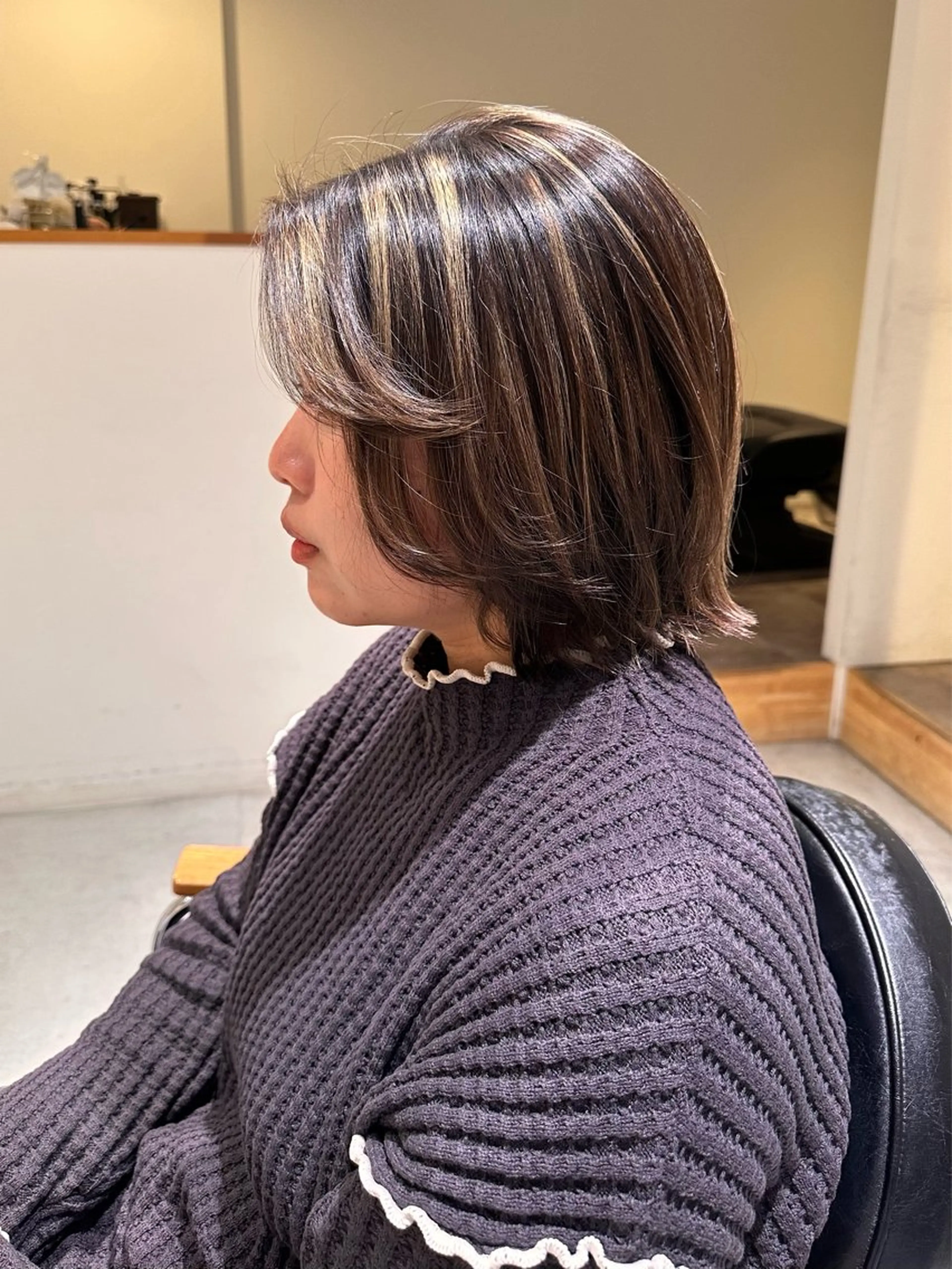 ミディアム ツヤ感/透明感カラー /蟹江/harunaのヘアスタイル