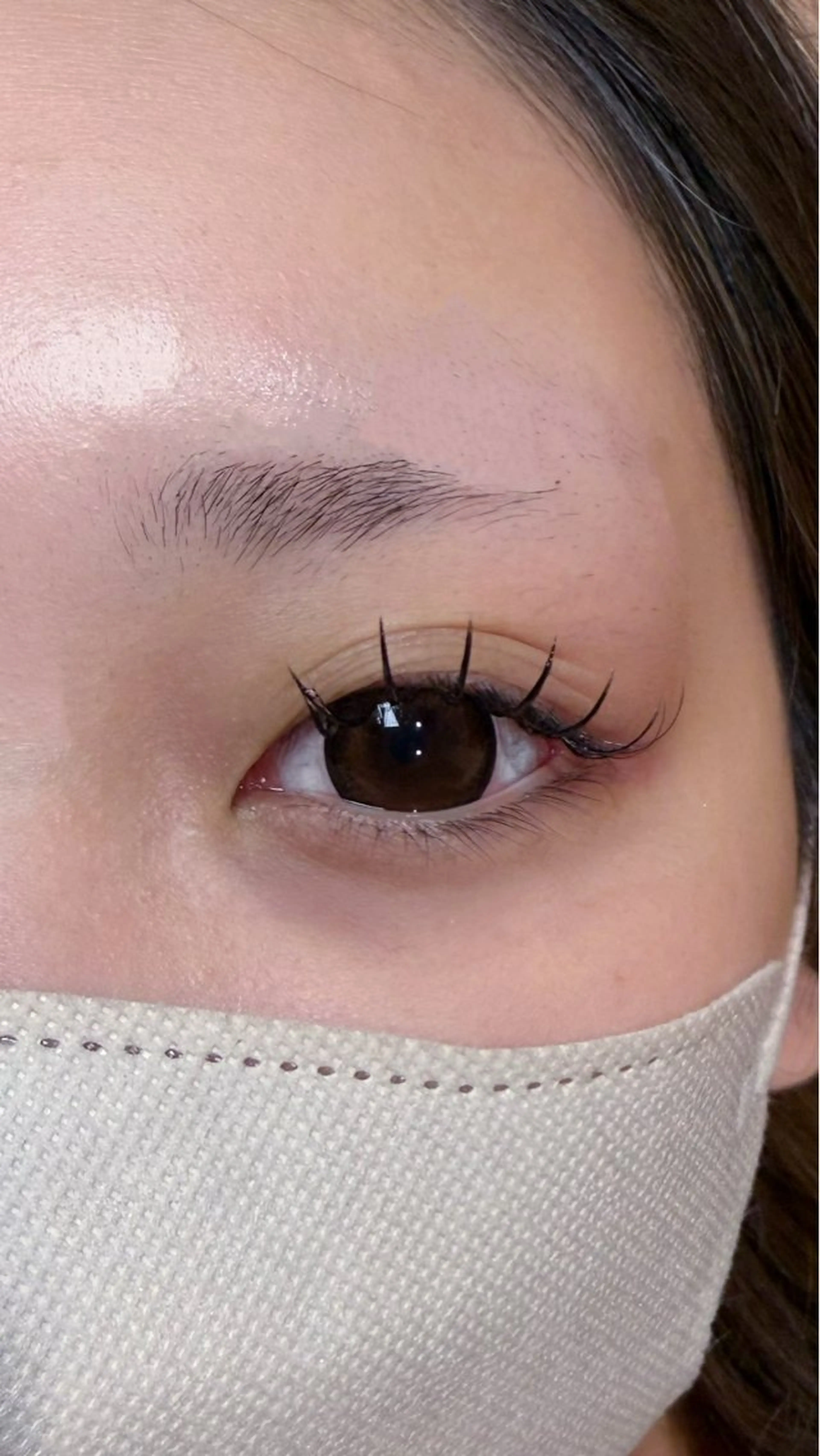 マツエク・マツパ マツエク 束感まつエク/ カットモデルくるみのマツエク・マツパデザイン