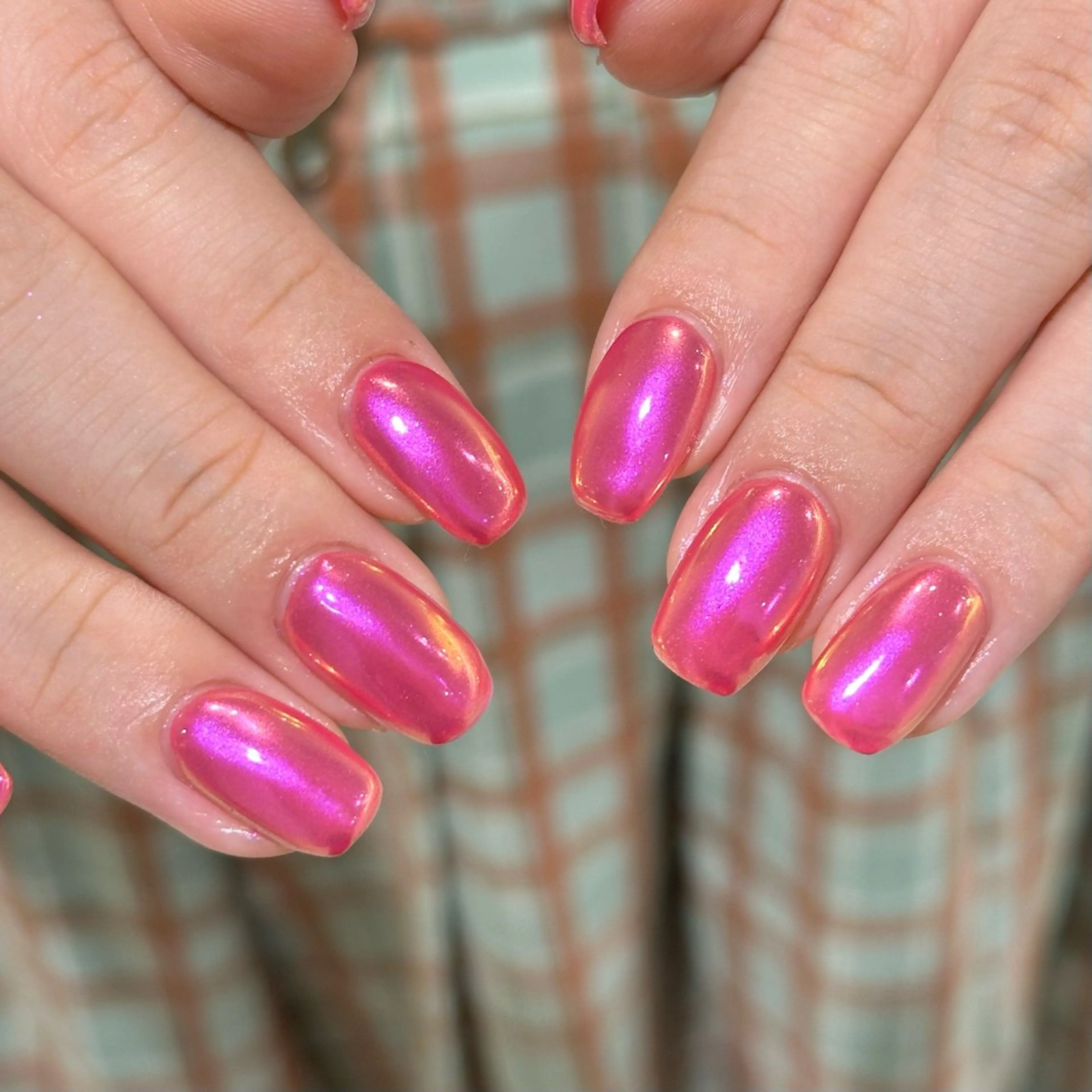 ネイル オーロラネイル ワンカラーネイル ピンク Umezawa Minoriのネイルデザイン