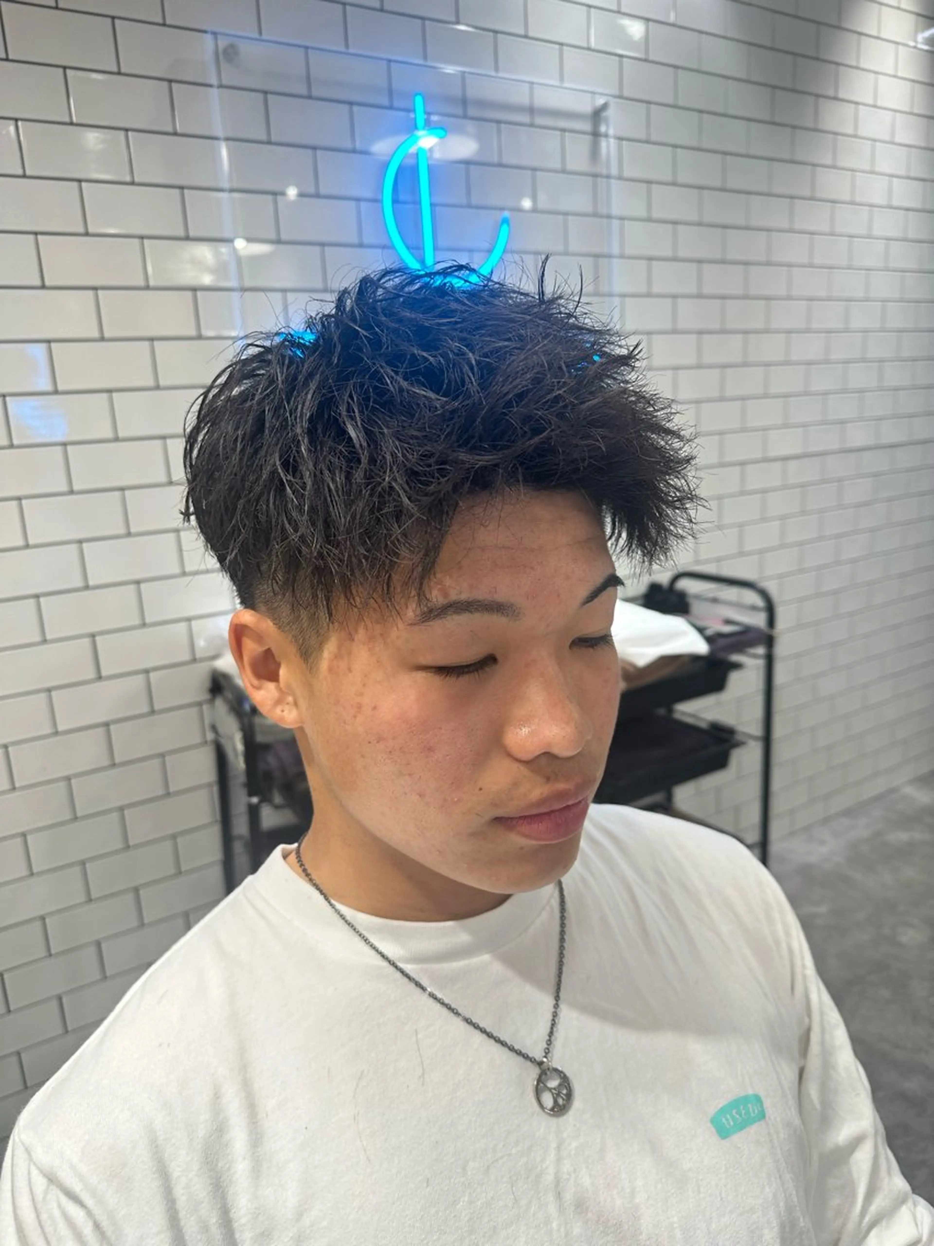 メンズ アップバング カット 💎メンズカット /フェザー/細野💎のヘアスタイル