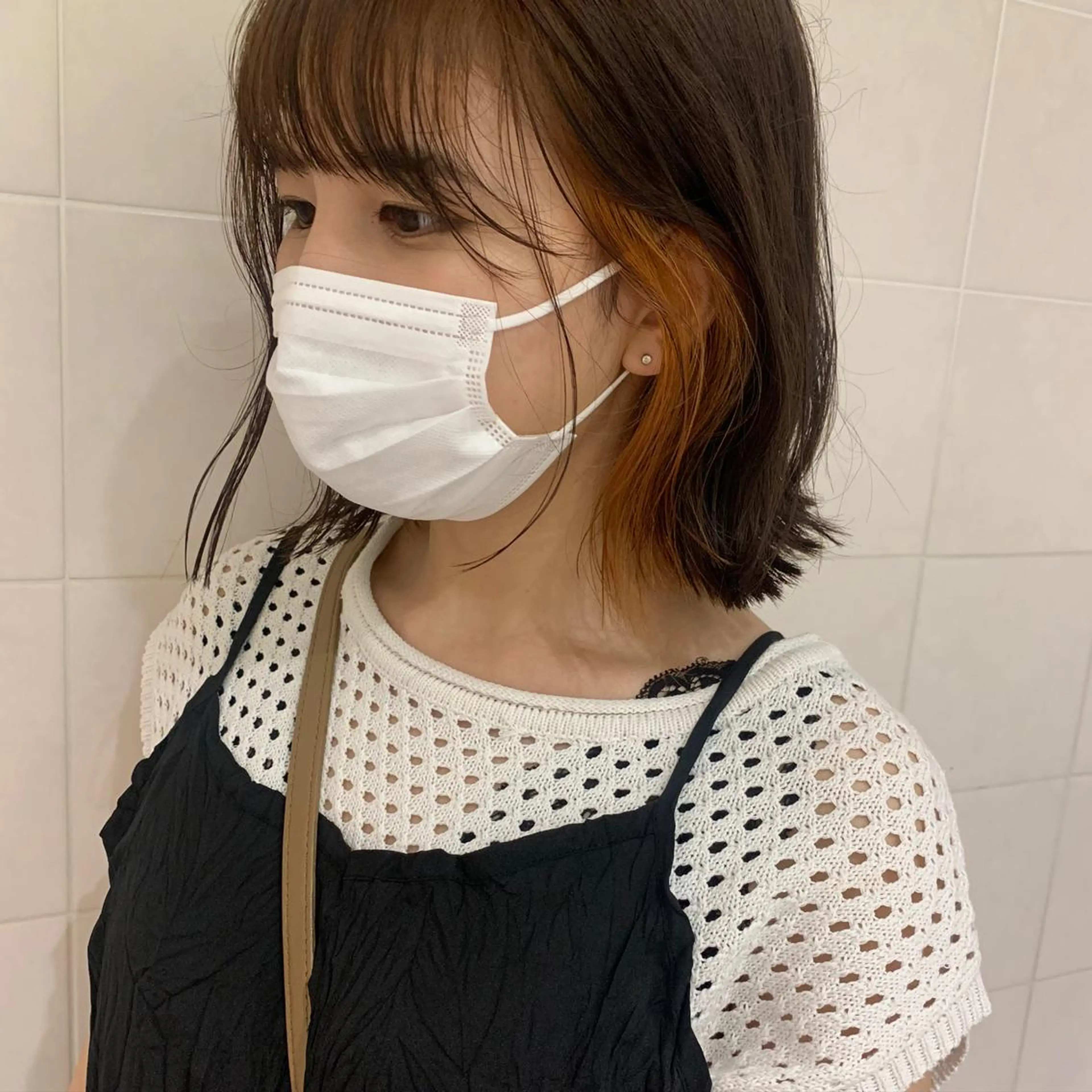 ミディアム カラー ミディアムパーマ /癖毛パーマのヘアスタイル