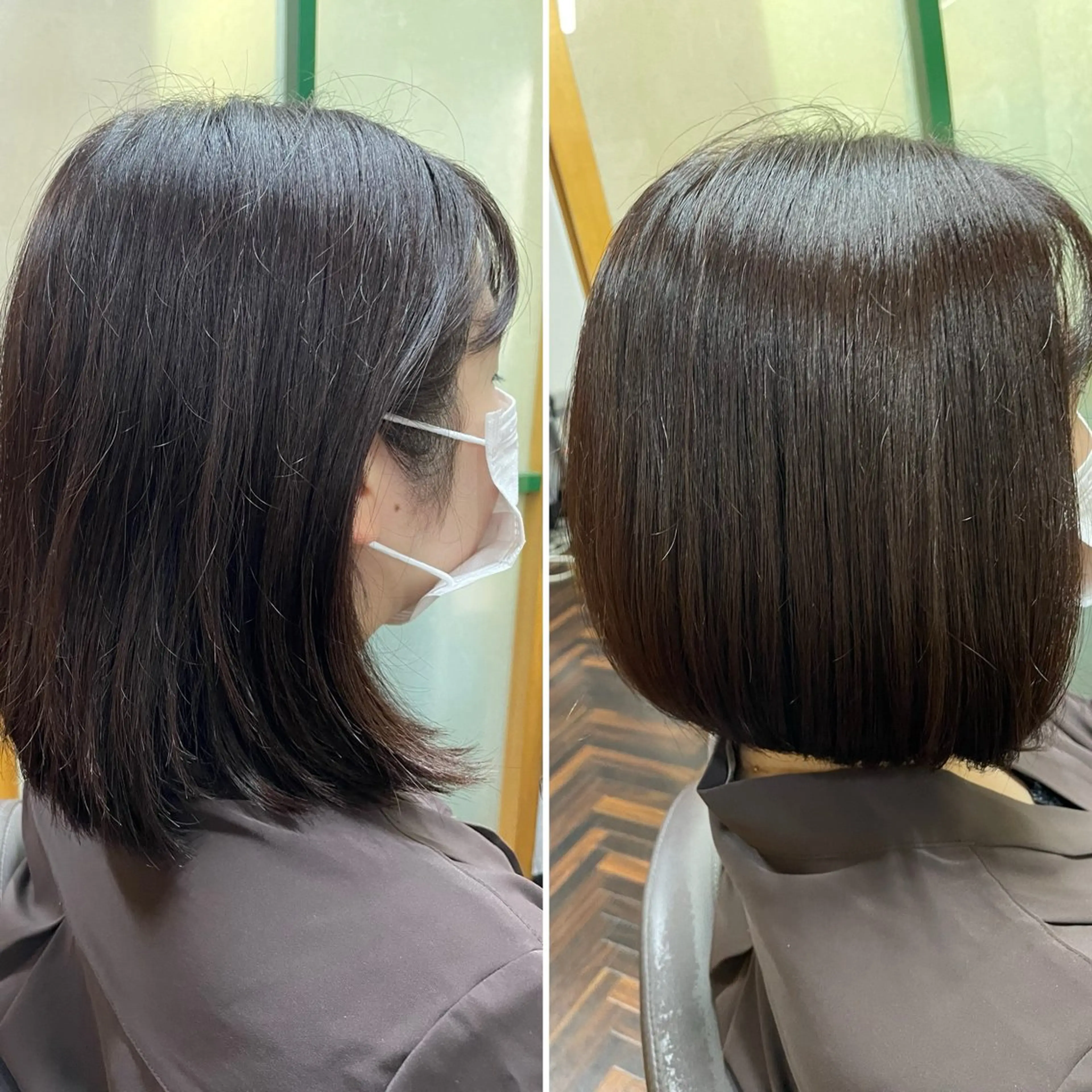 ミディアム カラー katae sayoriのヘアスタイル