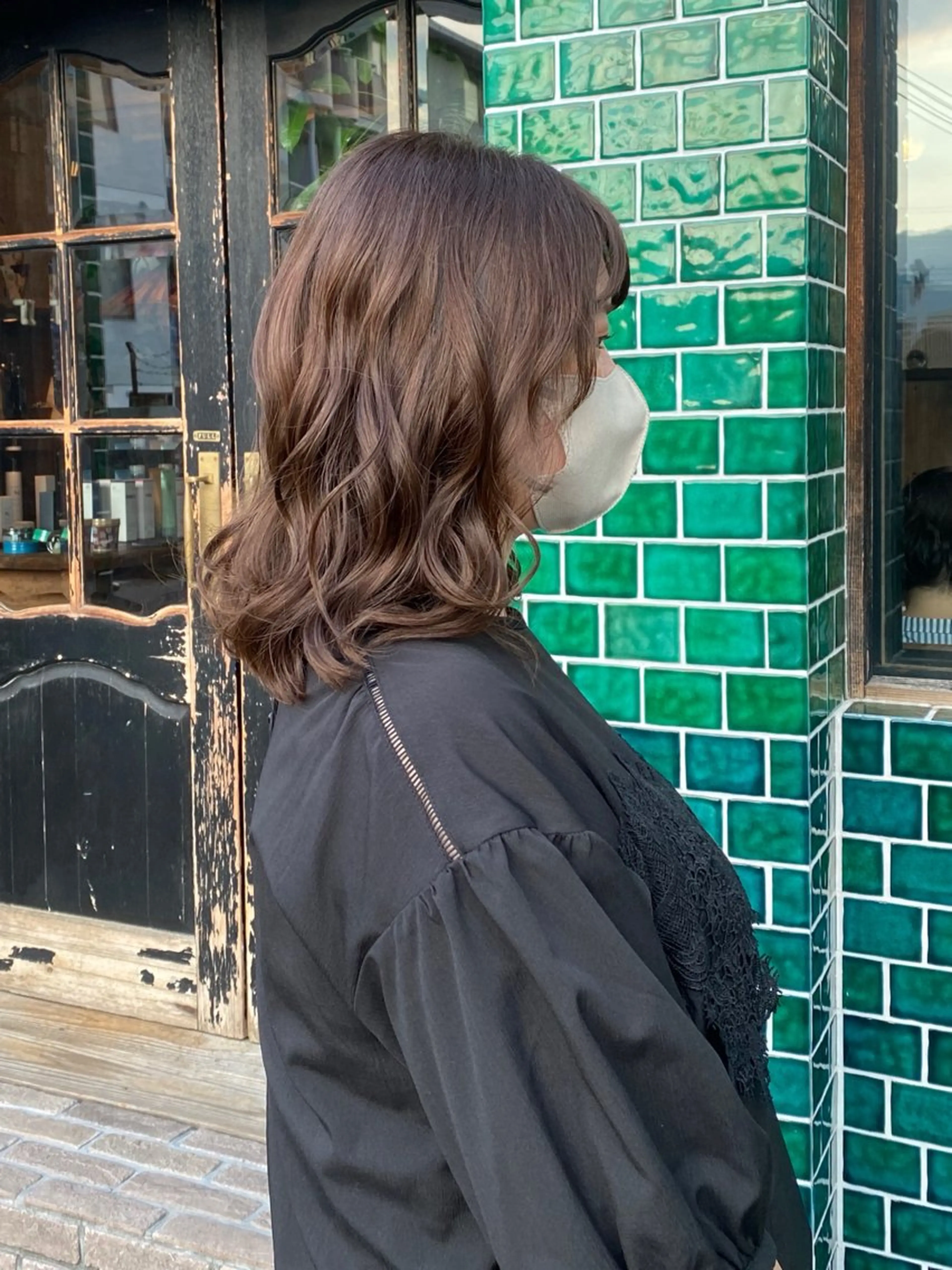 カラー ベージュカラー オレンジ 阿川香穂 /京都のヘアスタイル