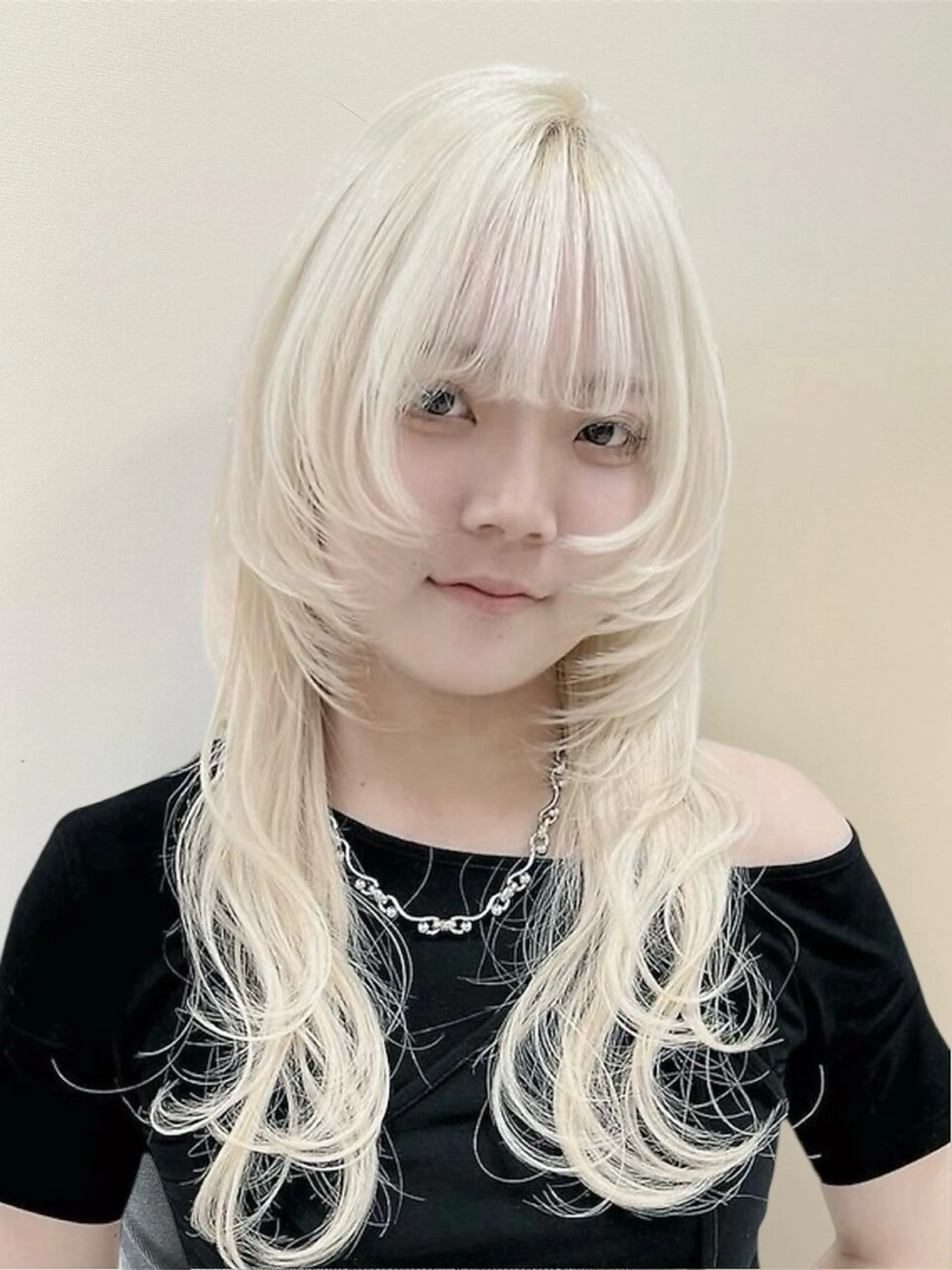 セミロング カラー ブリーチ デザインカラー ダブルカラー インナーカラー レイヤーカット カット ハイトーン/ウルフ /レイヤー/坂野幸伸のヘアスタイル