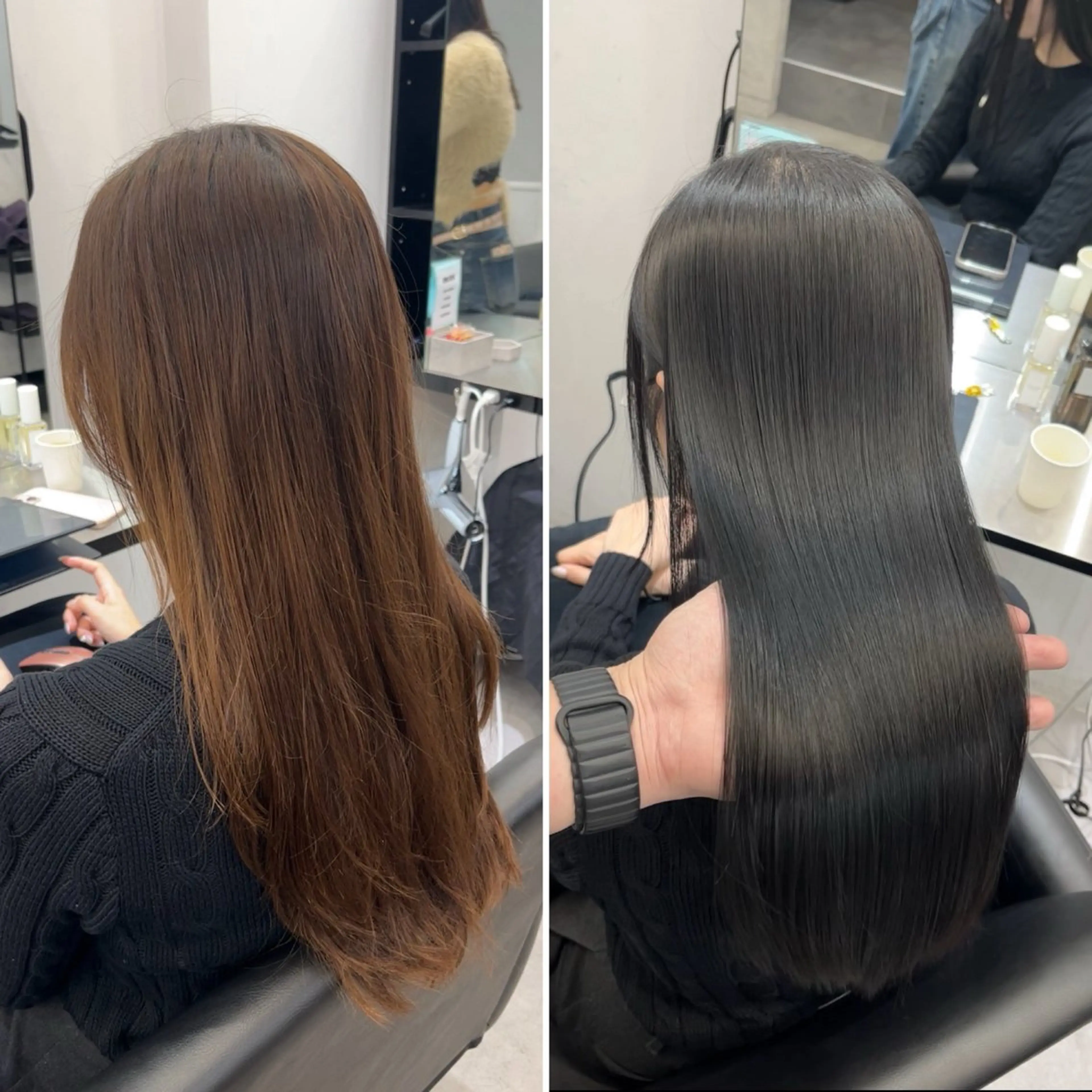 ロング カット ヘアカラー 縮毛矯正 トリートメント 髪質改善/縮毛矯正 梅田茶屋町/西尾祐作のヘアスタイル