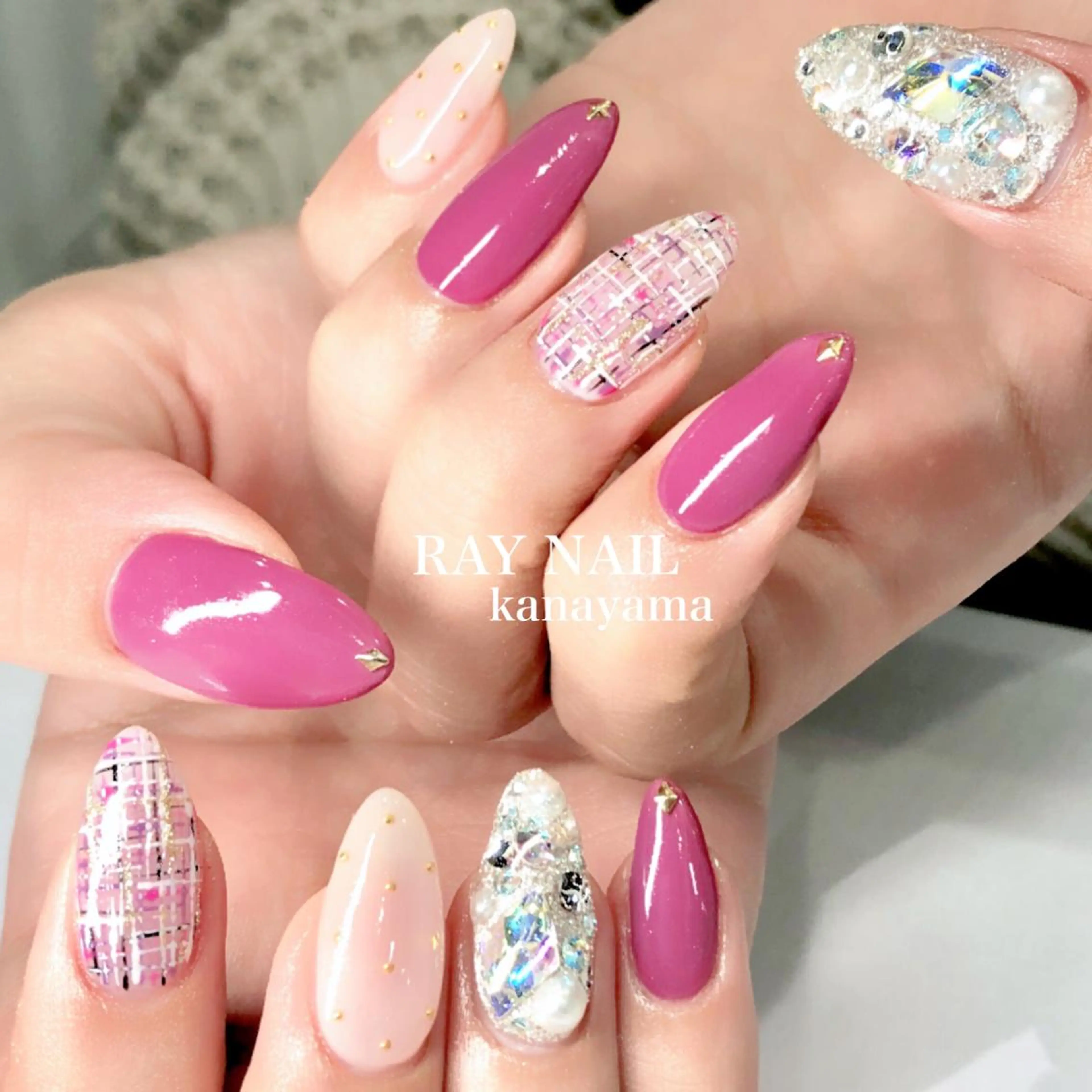 ネイル ツイードネイル Arowa 伊田のネイルデザイン