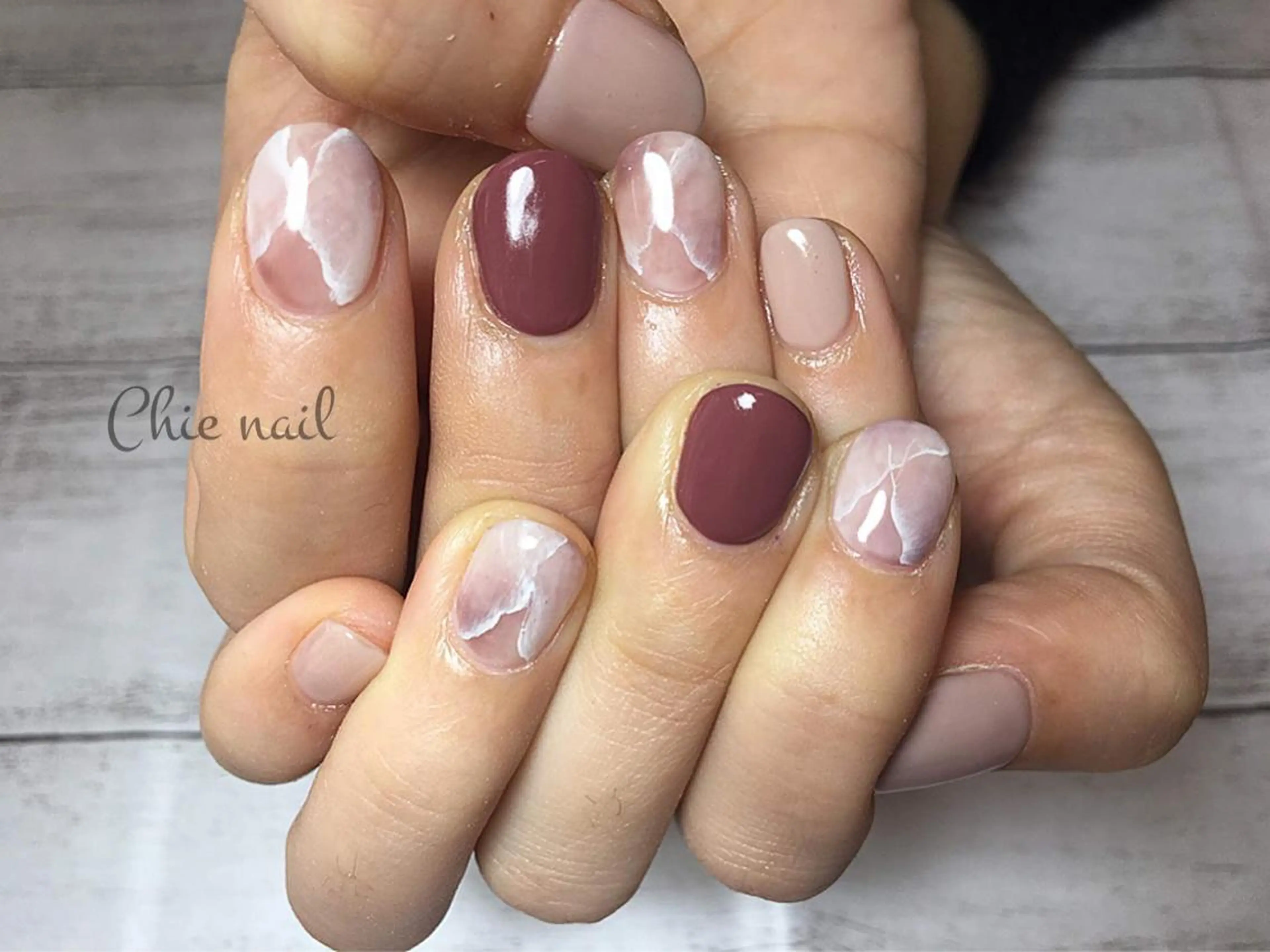 ネイル 大理石ネイル(マーブル) 森ノ宮❤︎ chieのネイルデザイン