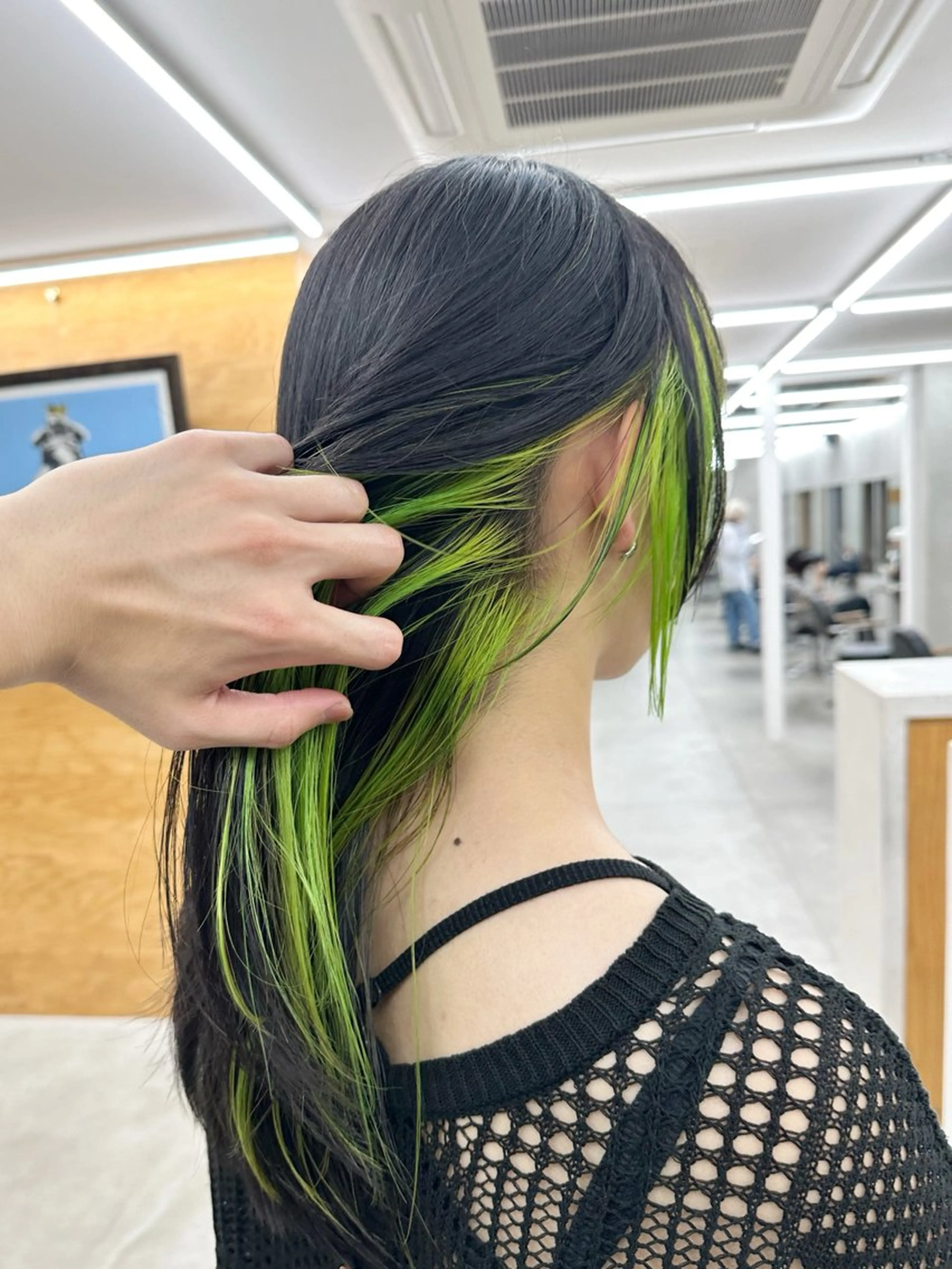 ミディアム カラー ミストバング  フェイスフレーミング イエローカラー カット ヘアカラー パーマ /レイヤー 榛地渉馬 /矢場町のヘアスタイル