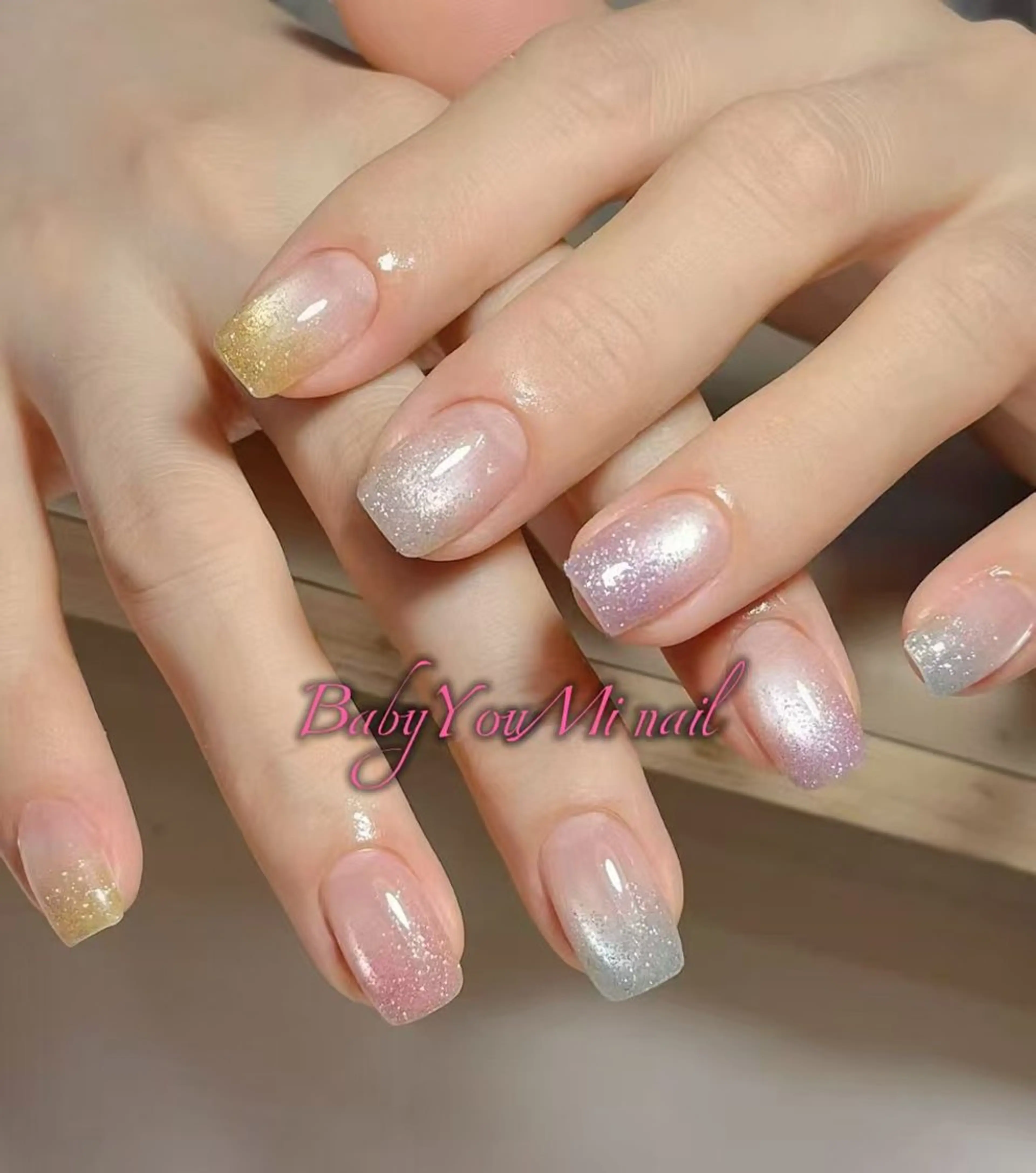 ネイル オーロラネイル フラワーネイル フットネイル フレンチネイル ジェルネイル ハンドネイル BabyYouMi ねねのネイルデザイン