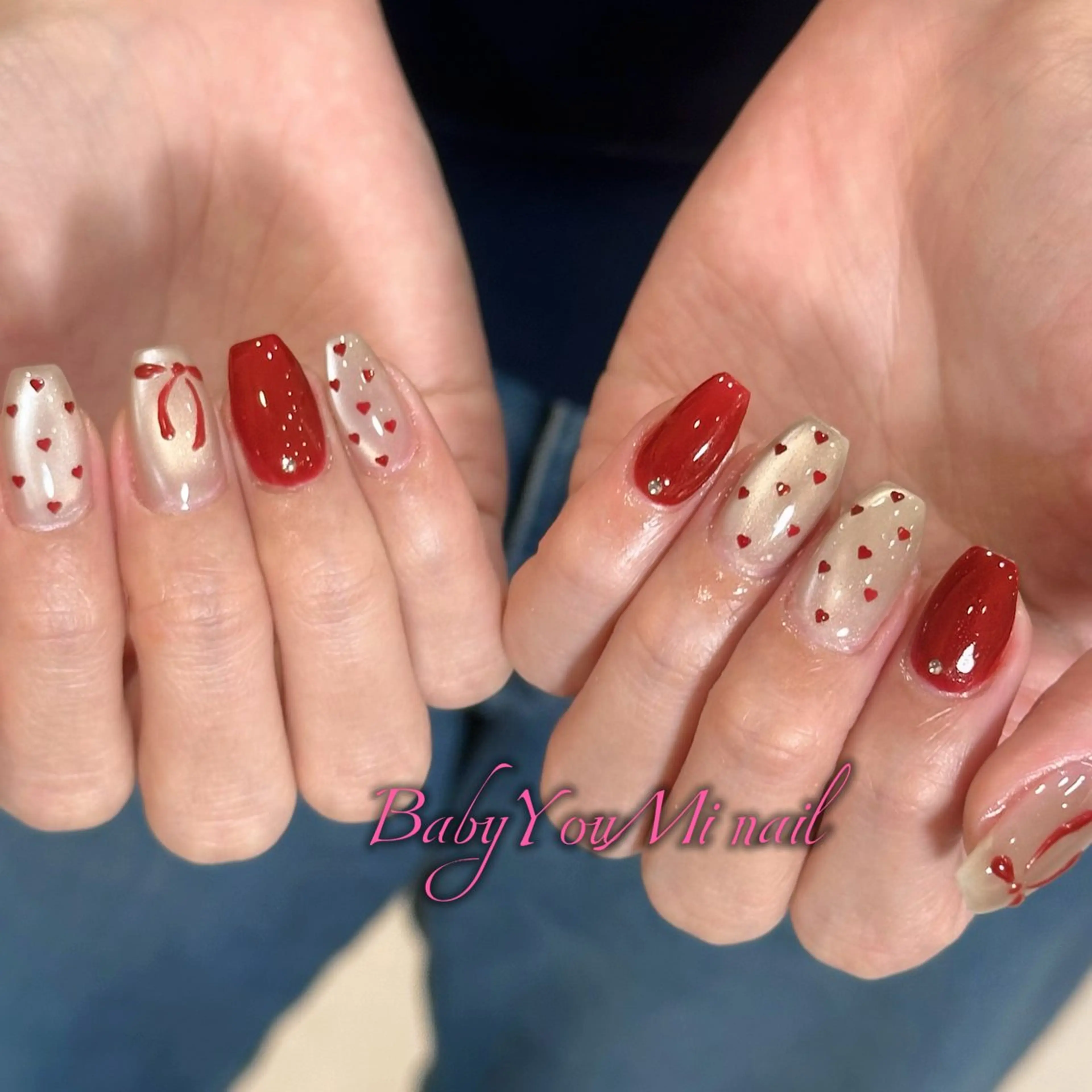 ネイル オーロラネイル 成人式 フットネイル フレンチネイル ジェルネイル ハンドネイル Oomiya 服部のネイルデザイン