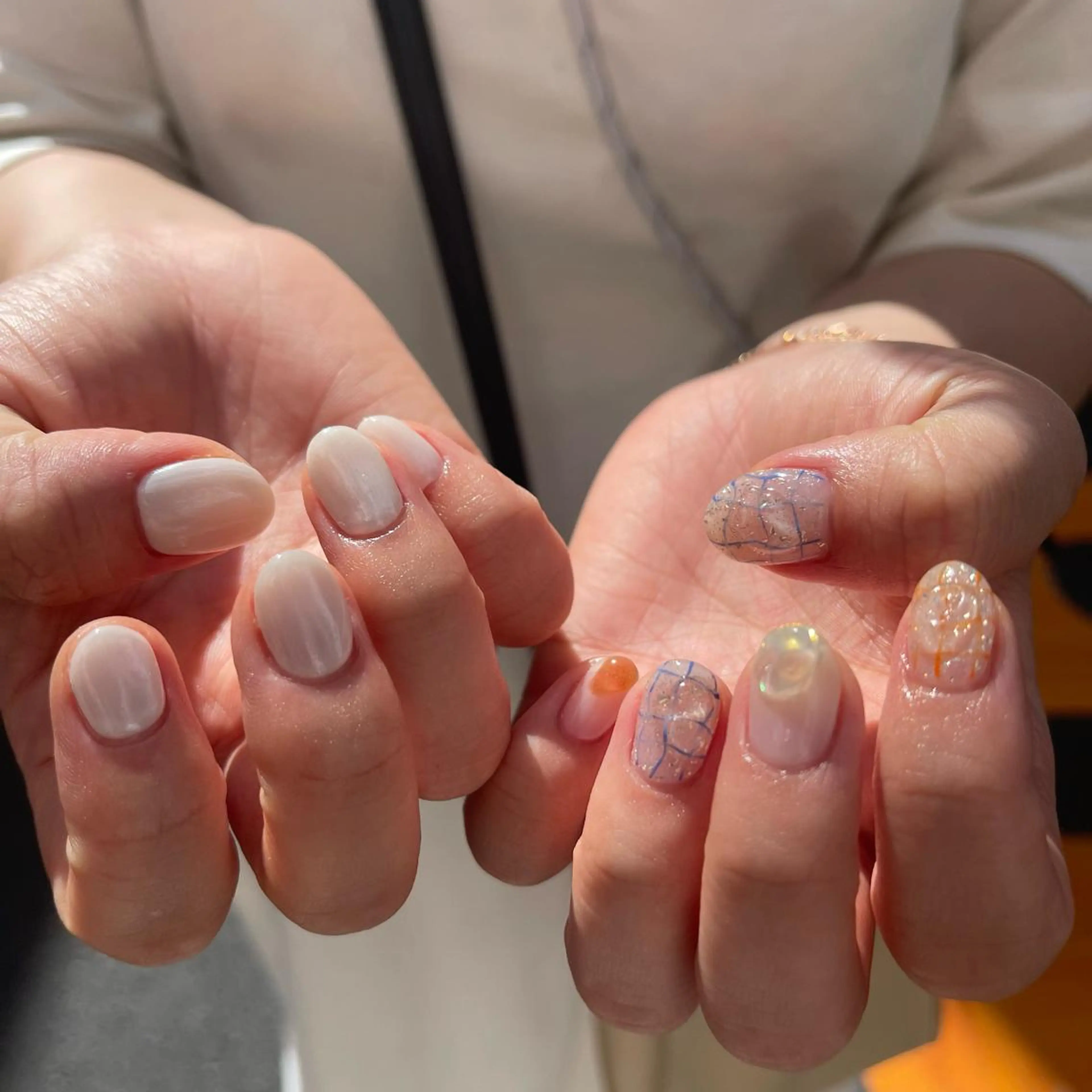 ネイル ジェルネイル 氷ネイル・うるうるネイル 韓国ネイル ラメ(グリッター) ミラーネイル ニュアンスネイル 💅🏻yuuiのネイルデザイン