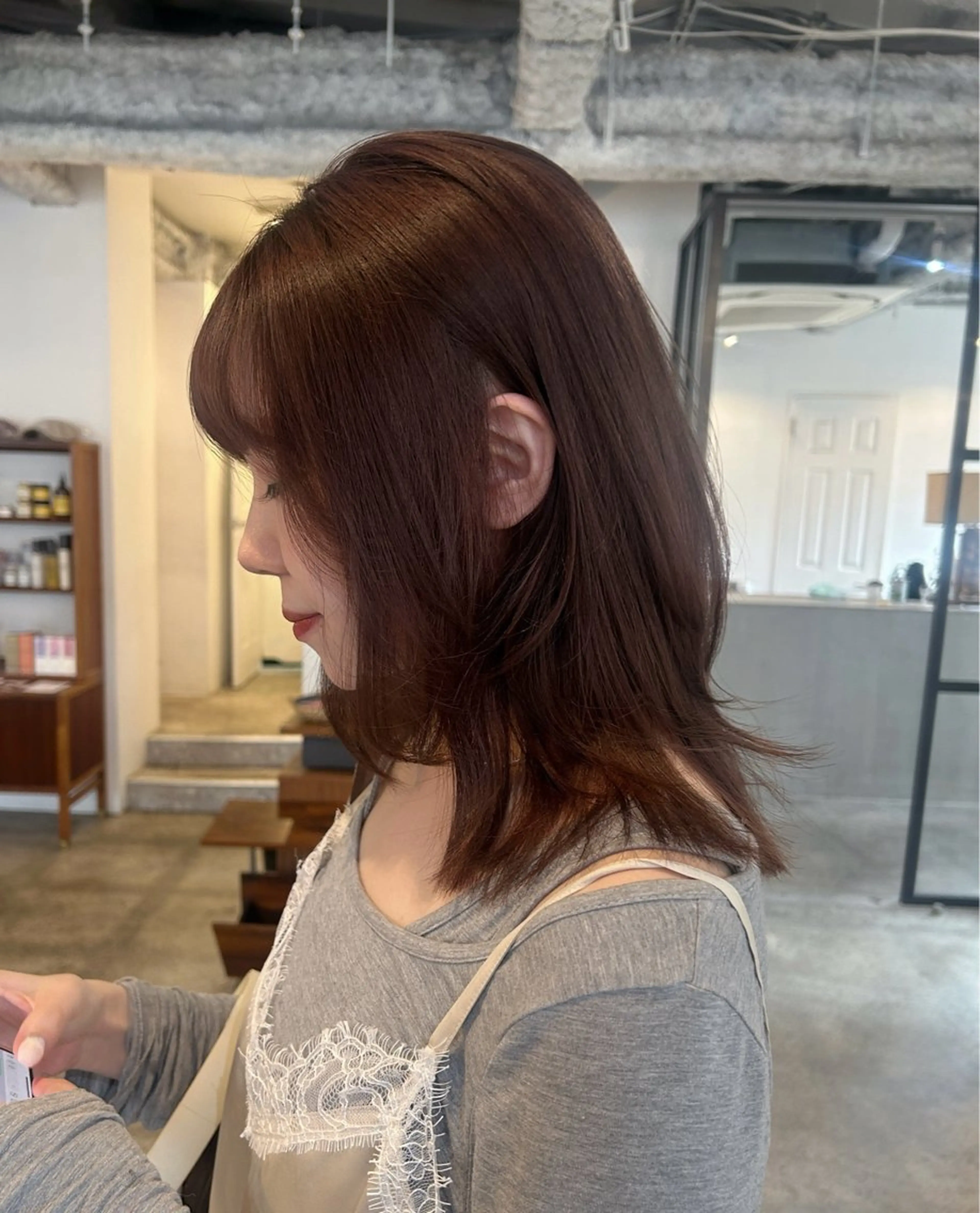 セミロング カラー ヘアアレンジ ブリーチ ヘアカラー 🎀suzuna 透明感colorのヘアスタイル