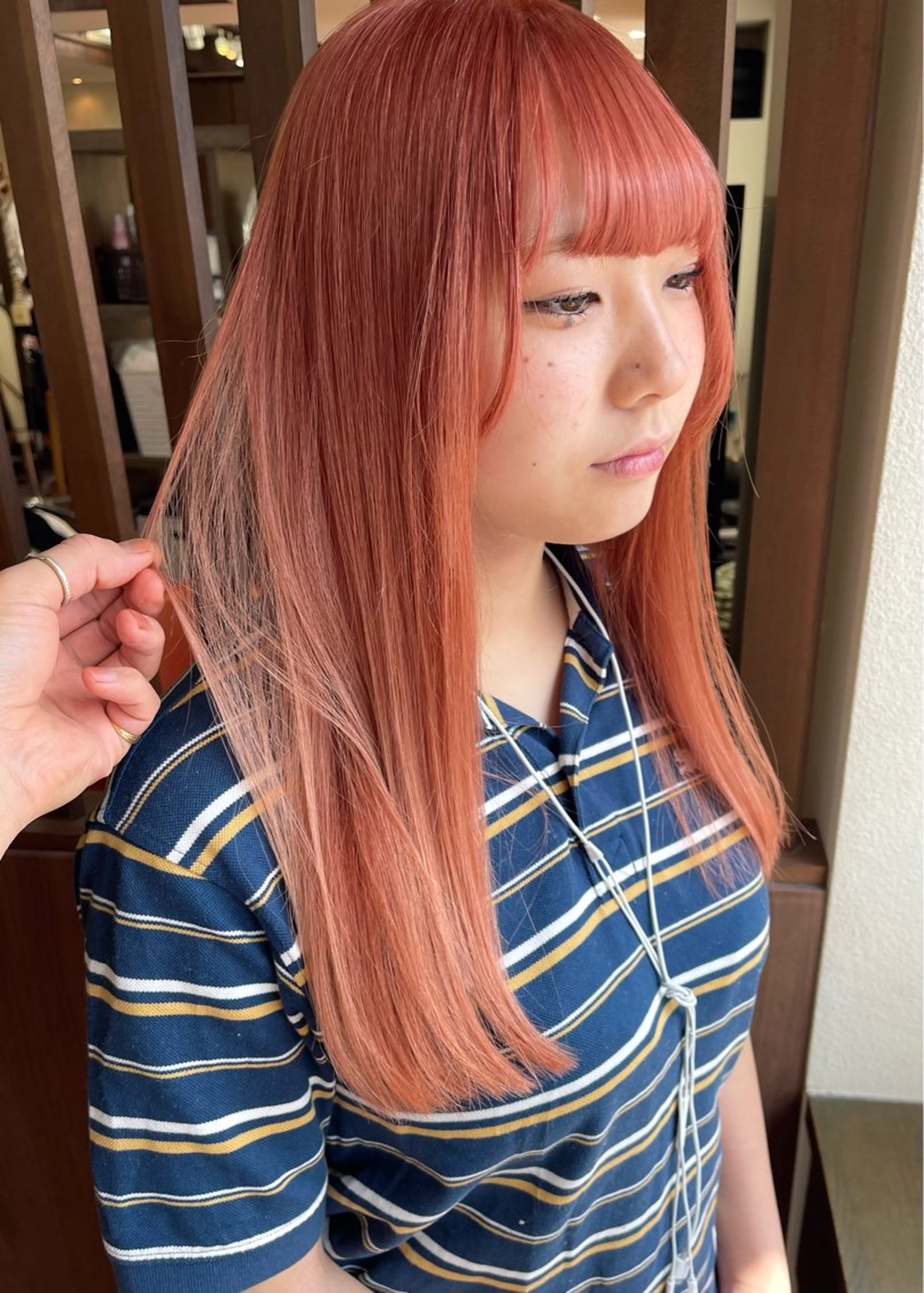 ロング カラー カット ヘアカラー トリートメント 髪質改善ｶﾗｰ ｹｱﾌﾞﾘｰﾁ/ﾀﾑのヘアスタイル