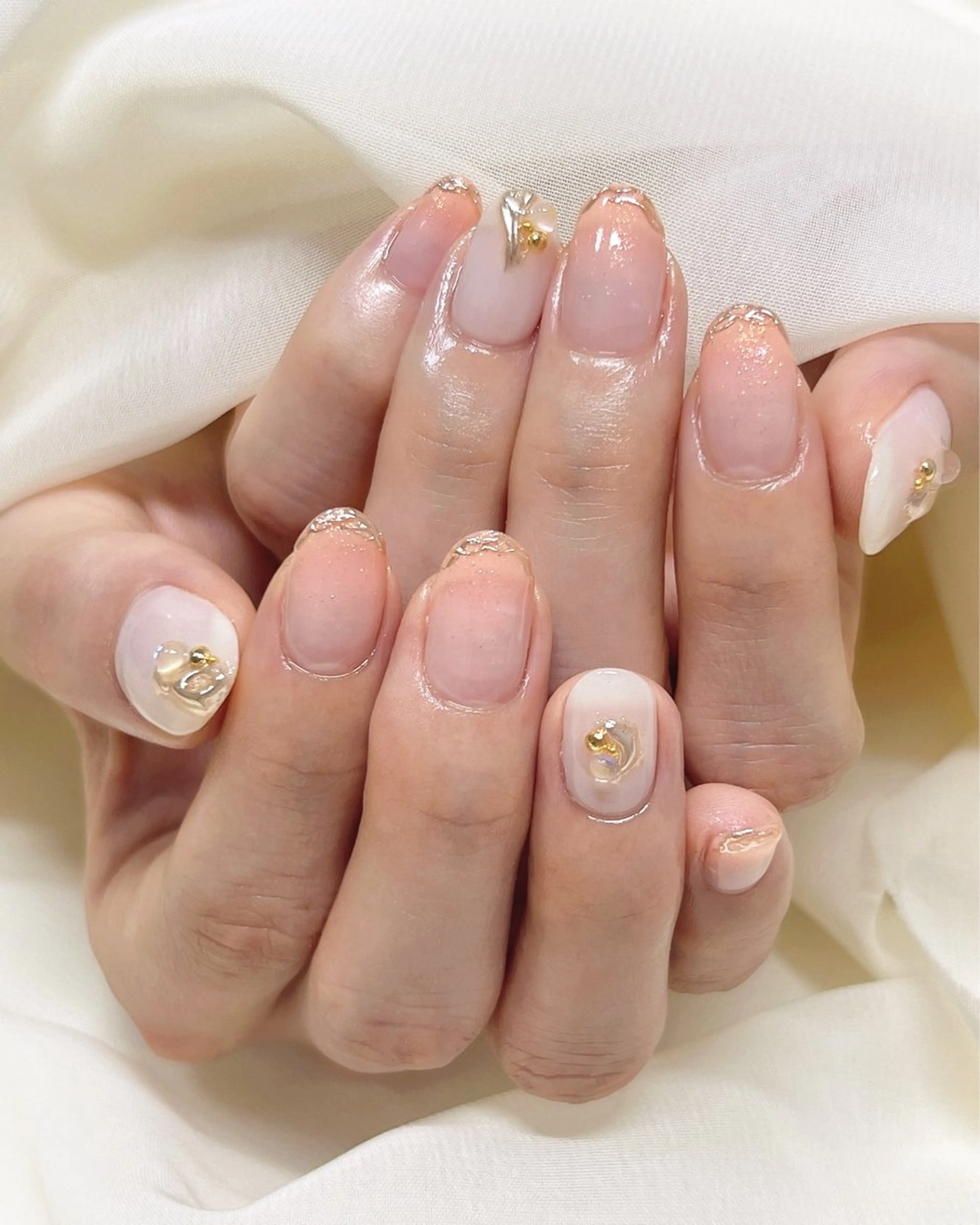 ネイル アートネイル ニュアンスネイル オレンジ nail salon MUAのネイルデザイン