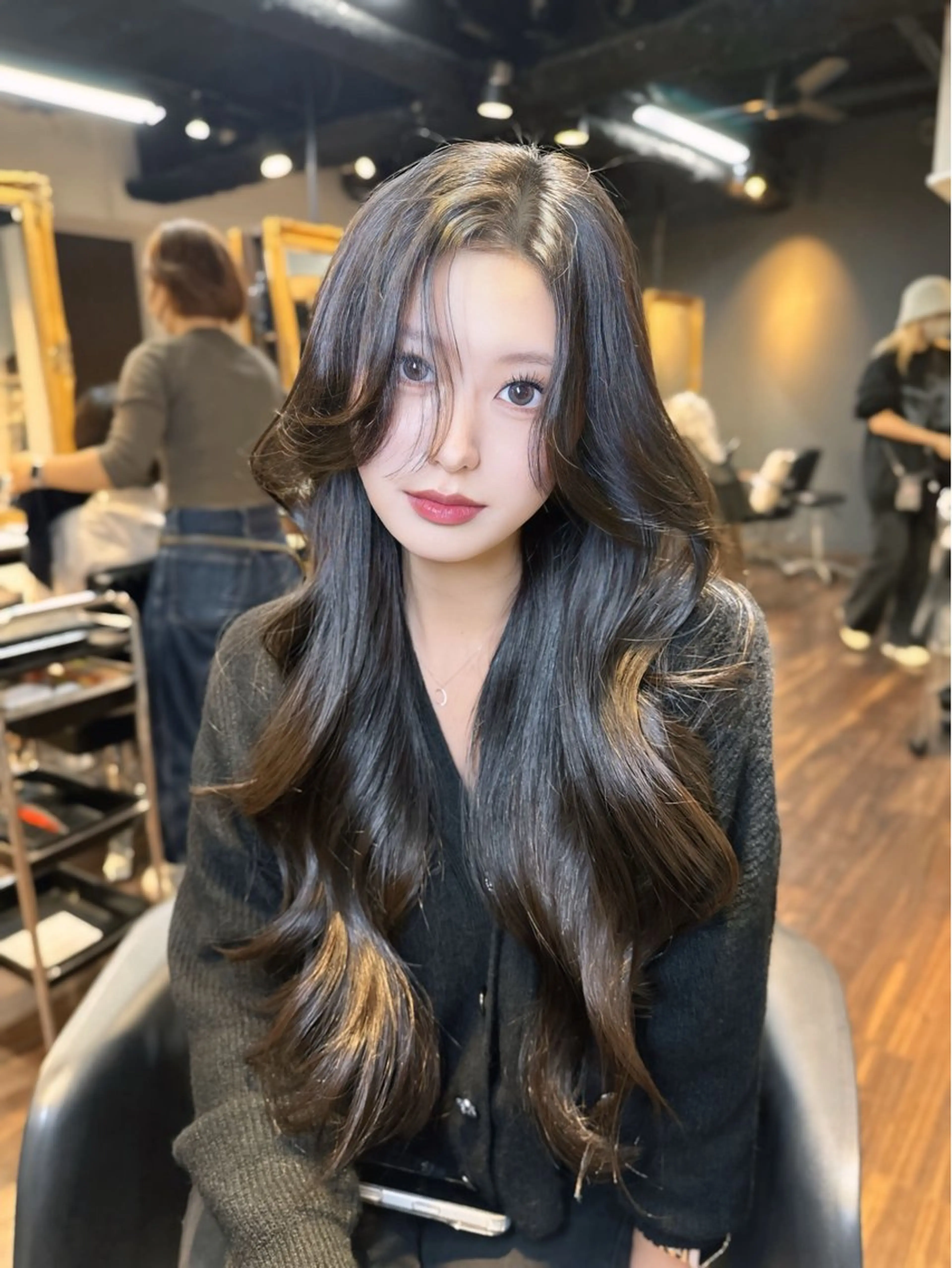 ロング カラー 髪質改善 韓国風ヘア レイヤーカット ワンホンヘア カット ヘアカラー トリートメント ワンホンヘア ケラチン/Kaitoのヘアスタイル