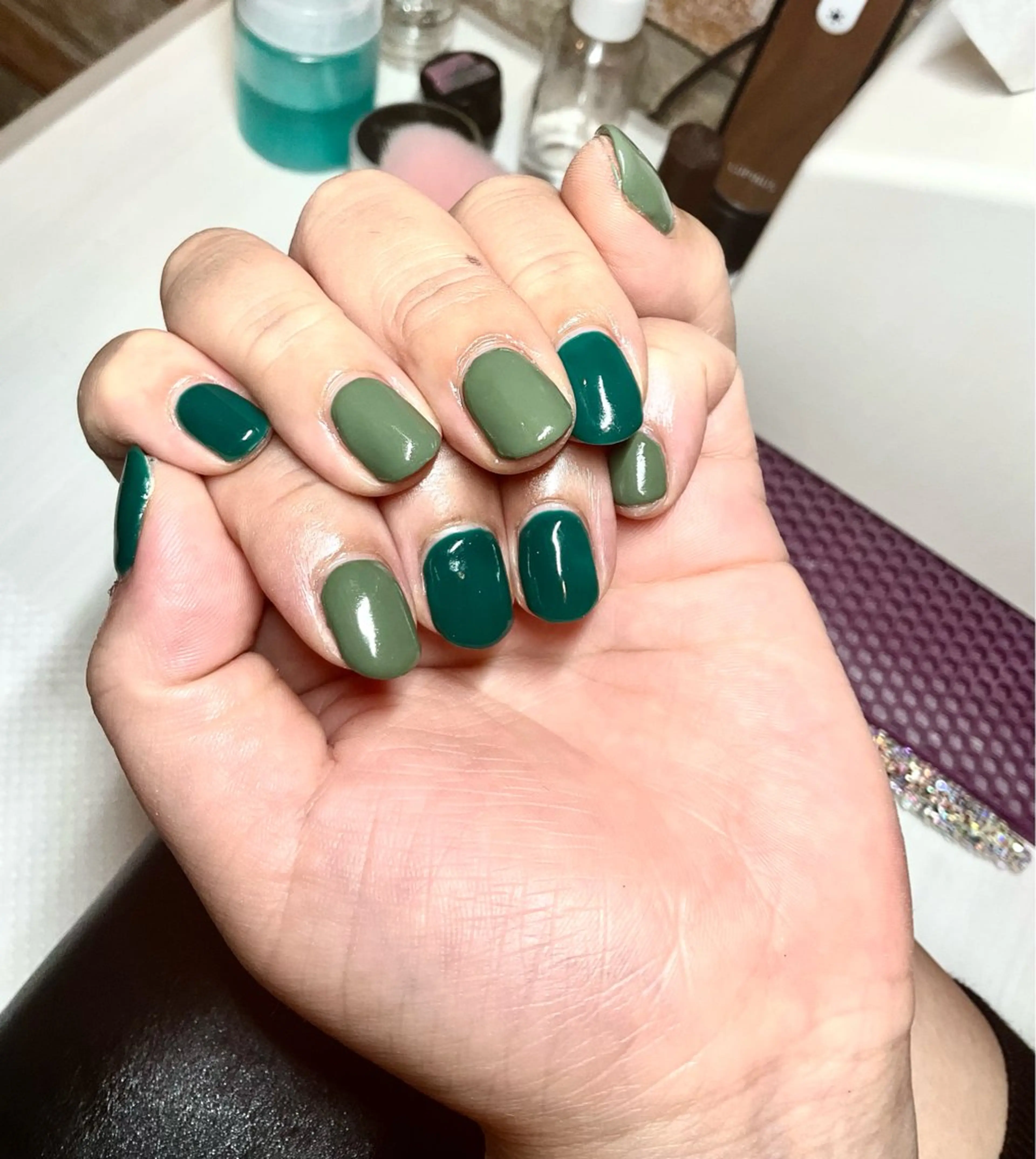 ジェルネイル　2カラーアレンジ（ドライケア込み、オフなし）の写真